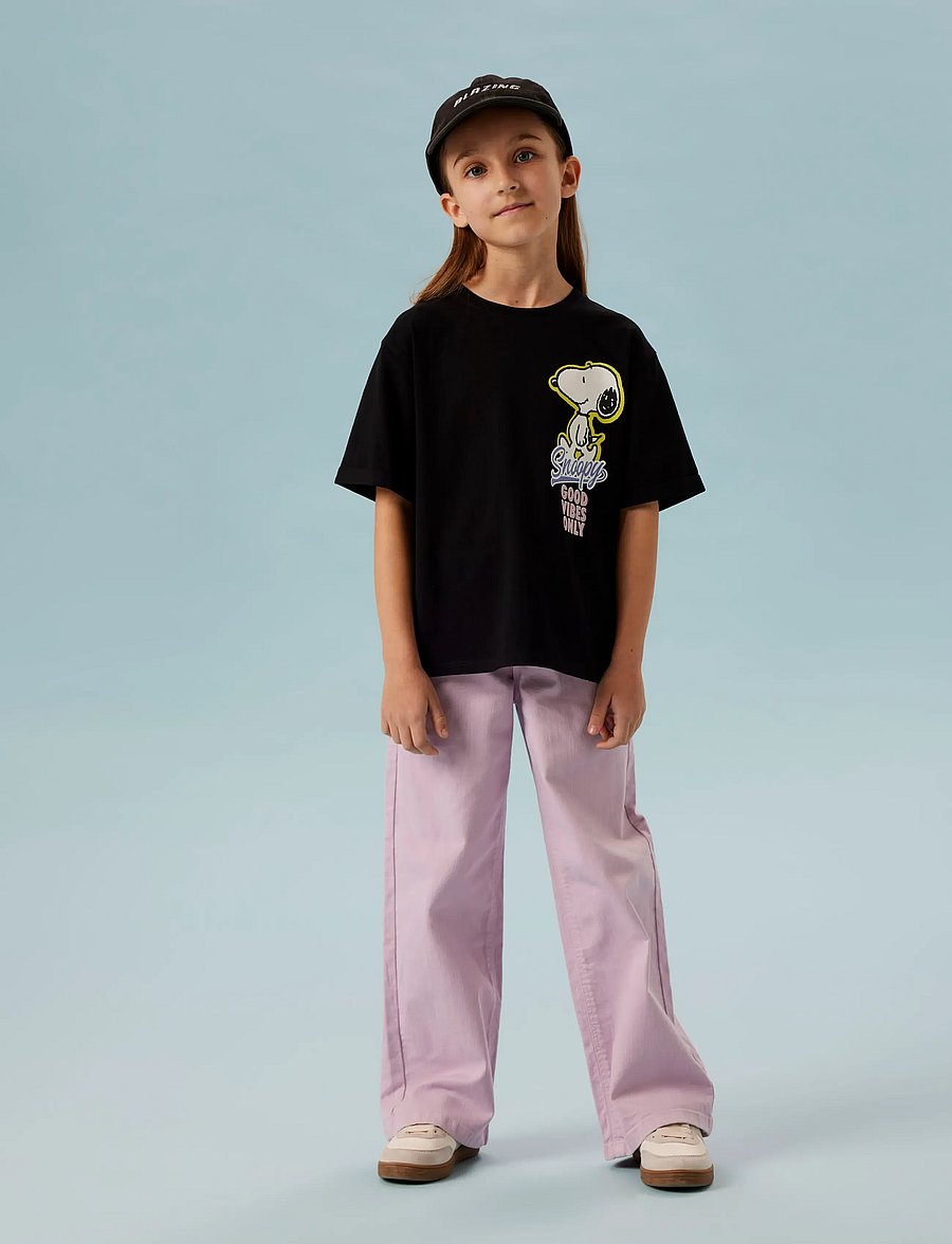 name it - NKFDYLANA SNOOPY SS NREG TOP BOX SKY - stutterma bolir - black - 0