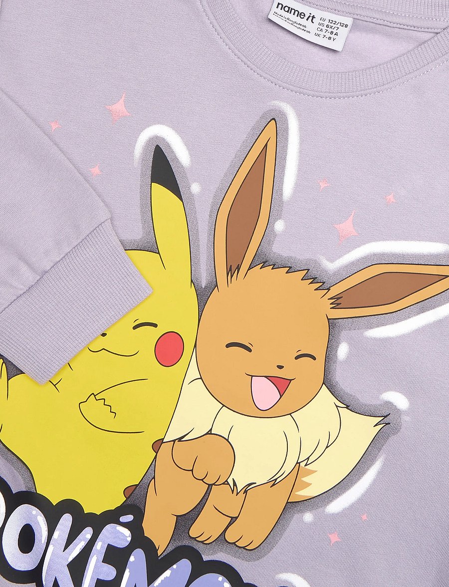 name it - NKFJYD POKEMON NREG SWEAT BRU SKY - lavender gray - 2