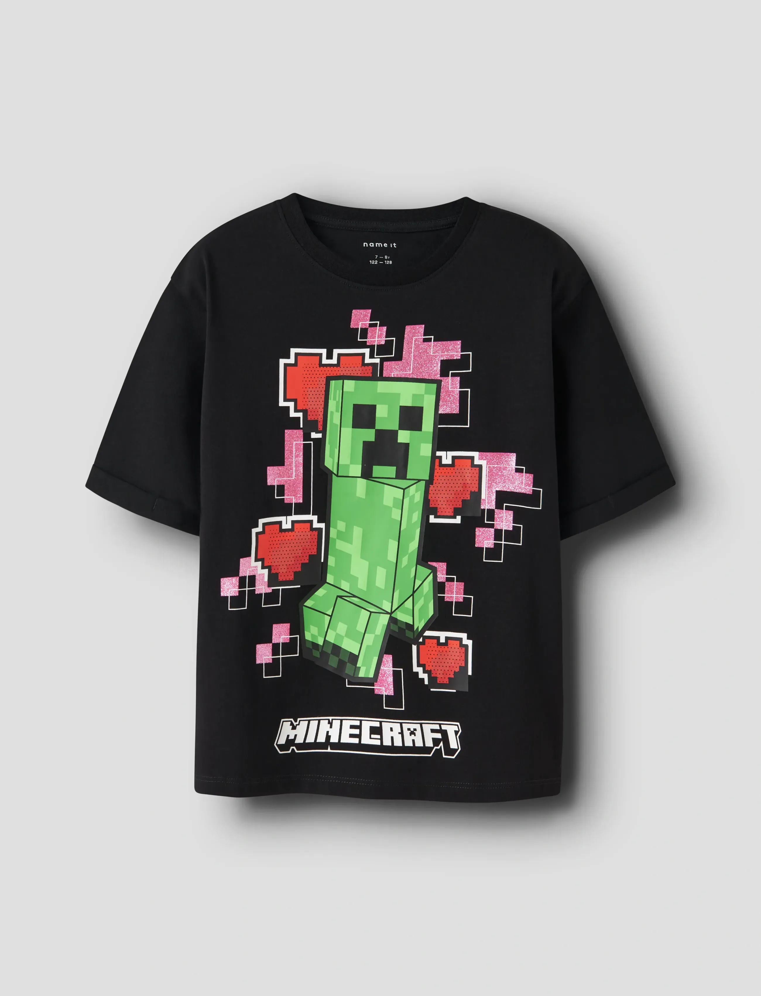 name it Nkfjyra Minecraft Ss Nreg Top Box Bfu, Børn, Minecraft T-shirt, Sort, Str: 158-164