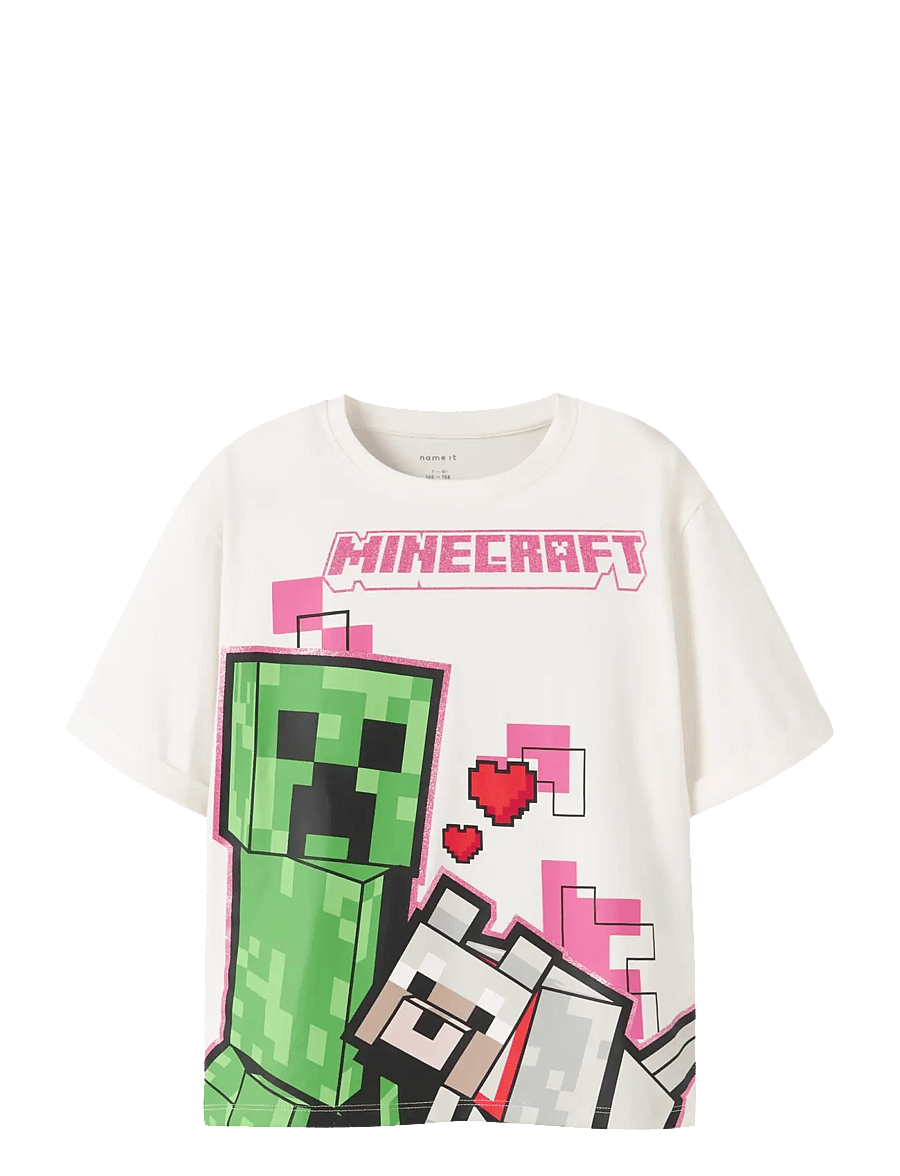 name it - NKFJYRA MINECRAFT SS NREG TOP BOX BFU - kortærmede t-shirts - cloud dancer - 1