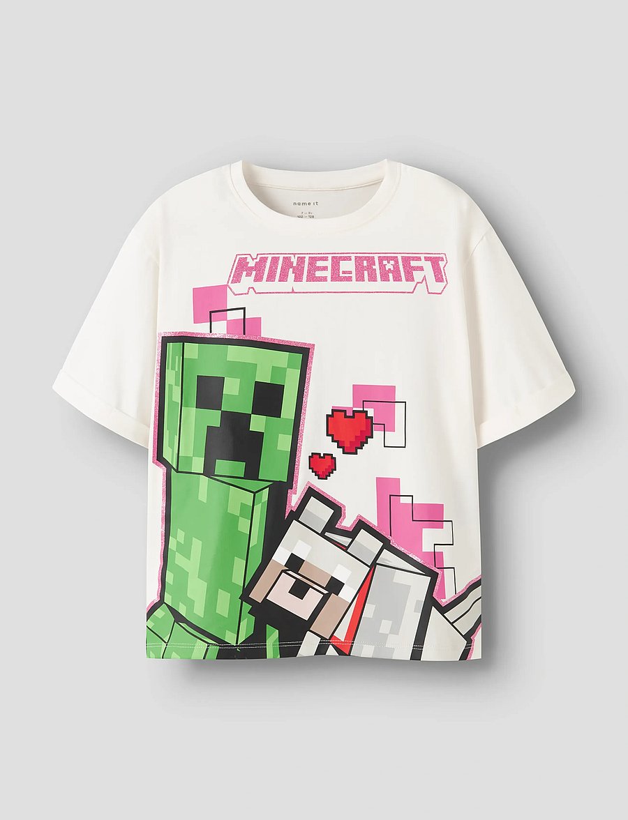 name it - NKFJYRA MINECRAFT SS NREG TOP BOX BFU - kortærmede t-shirts - cloud dancer - 0