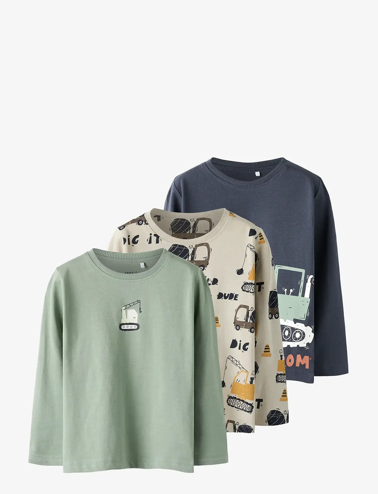 name it - NMMNIKO 3P LS TOP LNOOS - langærmede t-shirts - green bay - 1