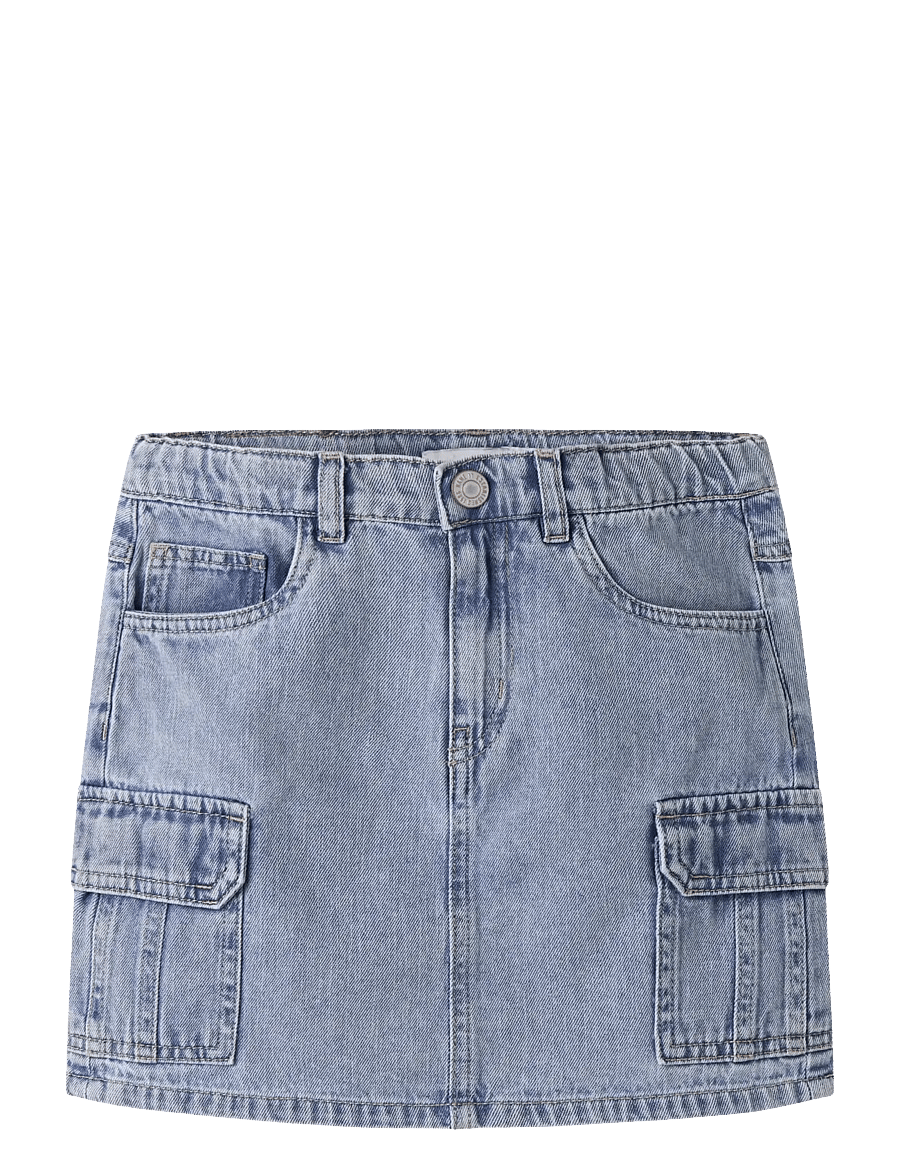 name it - NKFMELLA DNM CARGO SKIRT 2288-OV D - jeansröcke - light blue denim - 0