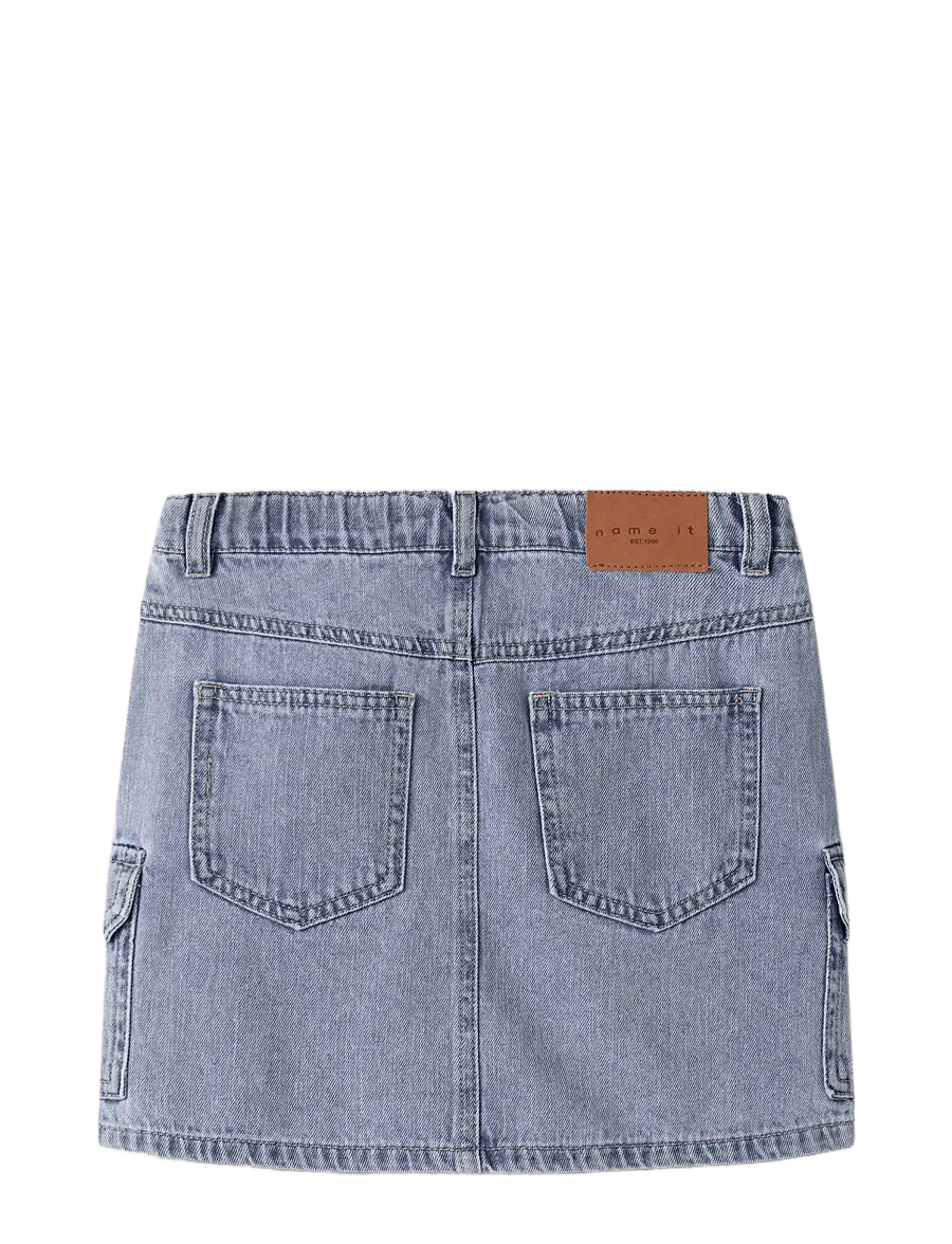 name it - NKFMELLA DNM CARGO SKIRT 2288-OV D - jeansröcke - light blue denim - 1