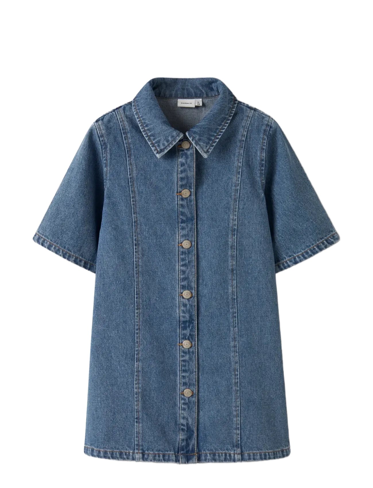name it - NKFGIANNA 2/4 DNM DRESS 2221-IZ D - kortærmede hverdagskjoler - medium blue denim - 3