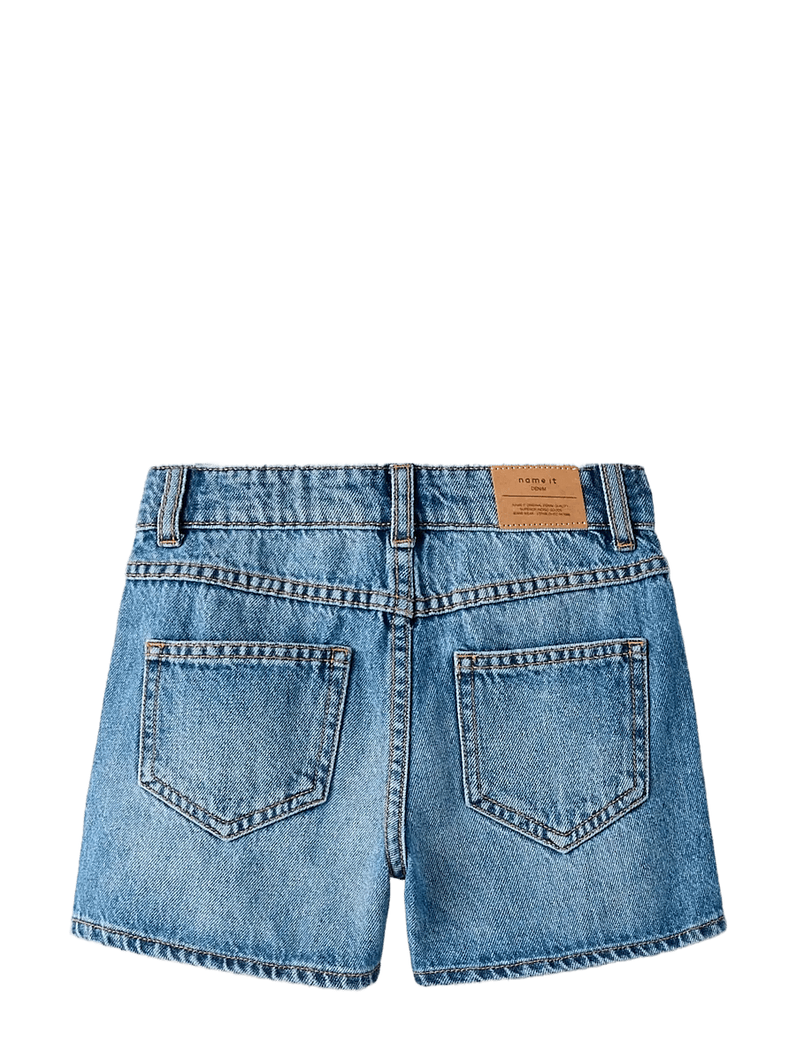 name it - NKFROSE HW MOM LASER DNMSHORTS 2225-AC F - Šortai - medium blue denim - 1