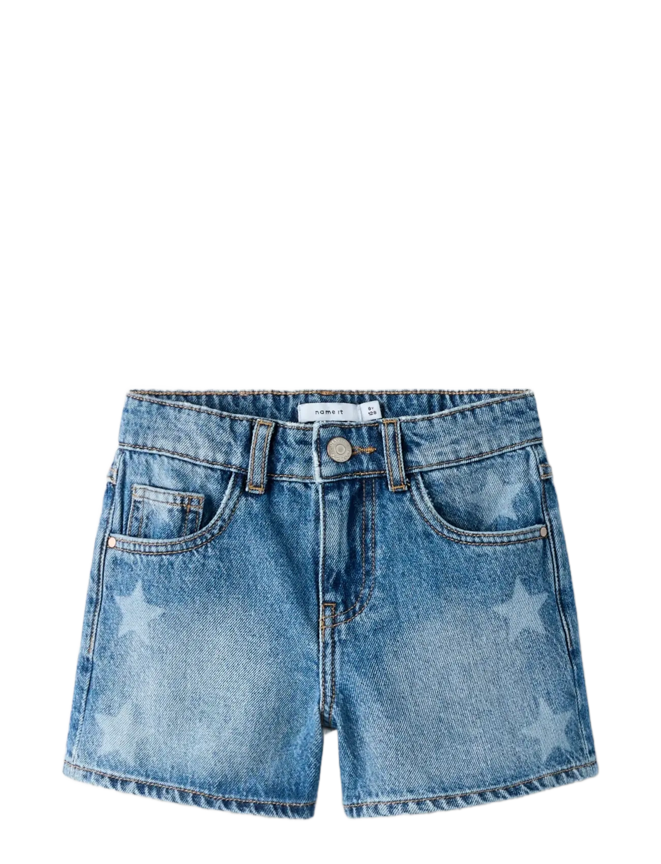 name it - NKFROSE HW MOM LASER DNMSHORTS 2225-AC F - Šortai - medium blue denim - 2