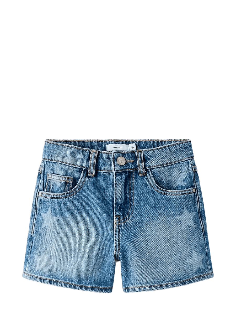 name it - NKFROSE HW MOM LASER DNMSHORTS 2225-AC F - Šortai - medium blue denim - 2