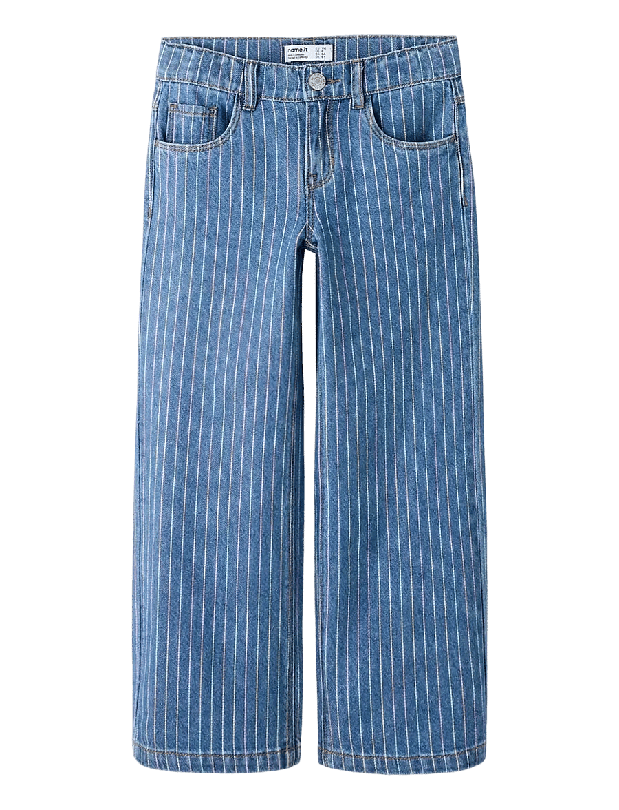 name it - NMFROSE WIDE STRIPE JEANS 2224-NM F - hosen mit weitem bein - medium blue denim - 0