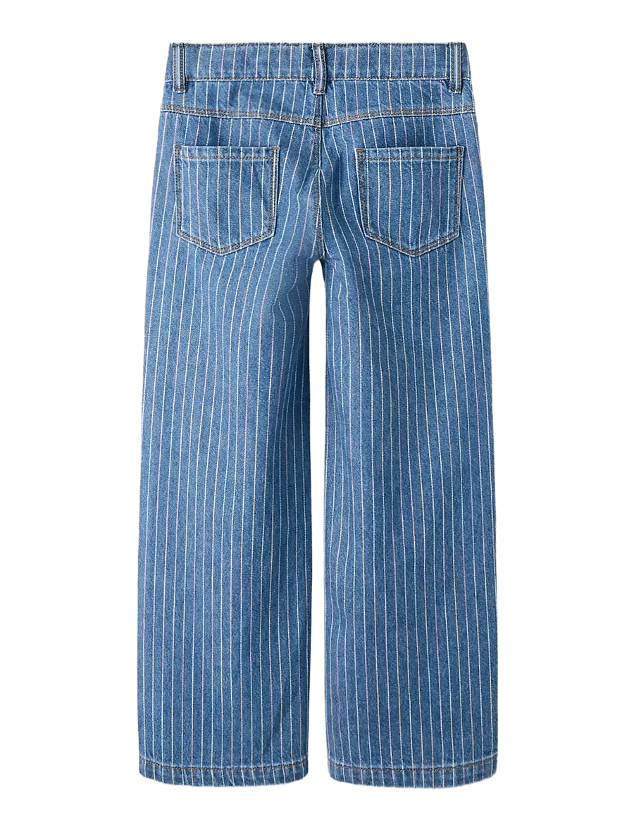 name it - NMFROSE WIDE STRIPE JEANS 2224-NM F - hosen mit weitem bein - medium blue denim - 1