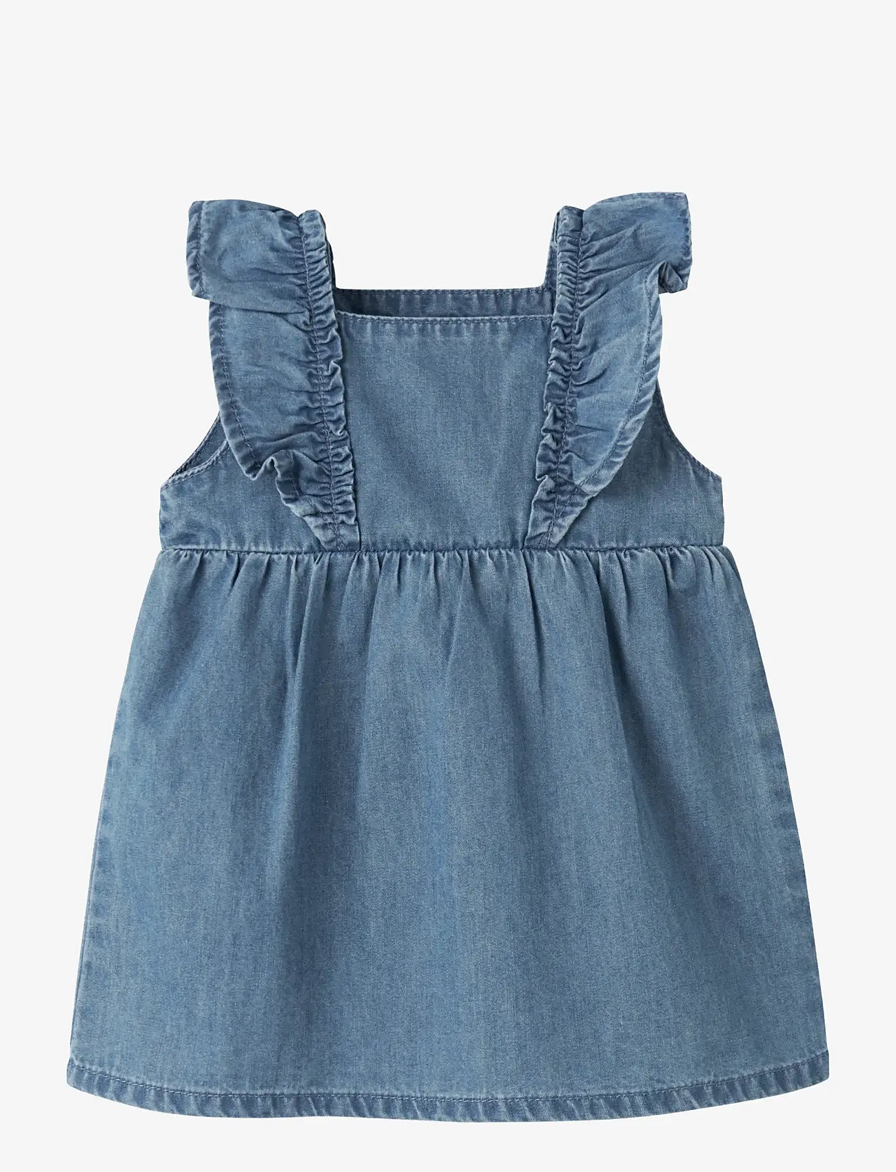 name it - NBFFIONA FRILL DNM DRESS 4034-YX D - Ærmeløse babykjoler - medium blue denim - 0