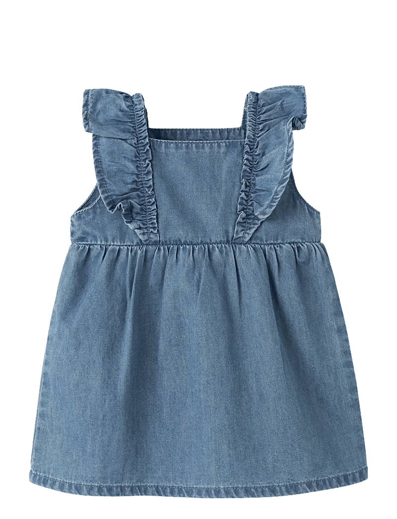 name it - NBFFIONA FRILL DNM DRESS 4034-YX D - Ærmeløse babykjoler - medium blue denim - 0