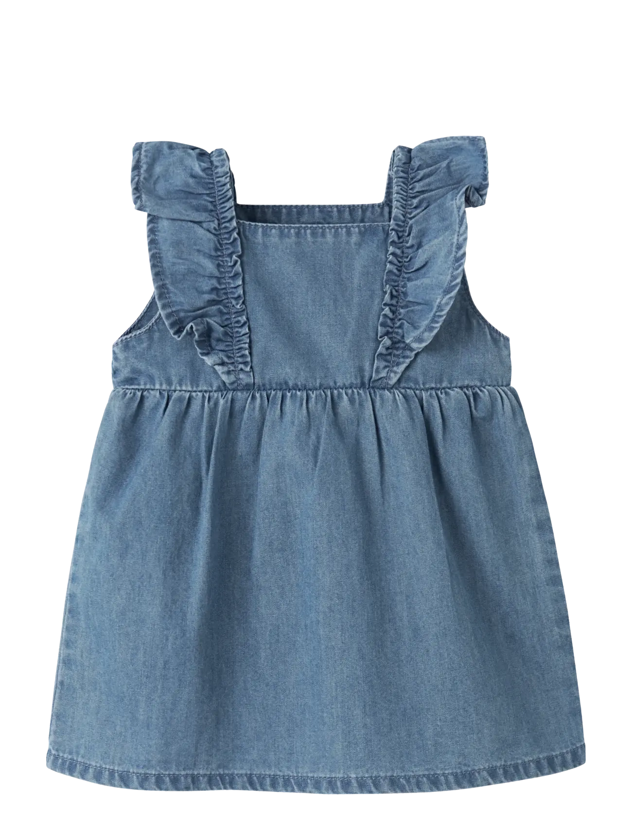 name it NBFFIONA FRILL DNM DRESS 4034-YX D - Kjoler & Nederdele - MEDIUM BLUE DENIM / blue