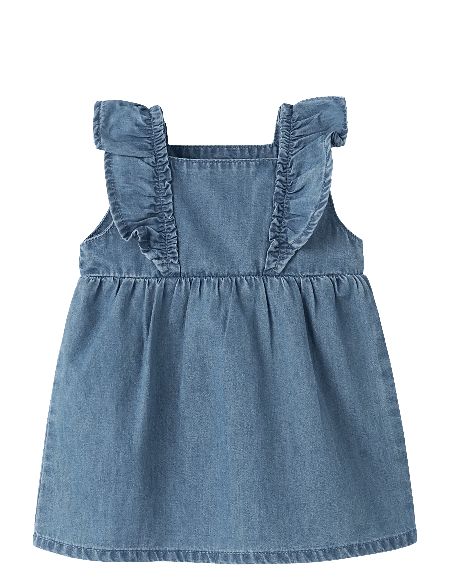 name it - NBFFIONA FRILL DNM DRESS 4034-YX D - Ärmellose babykleider - medium blue denim - 0