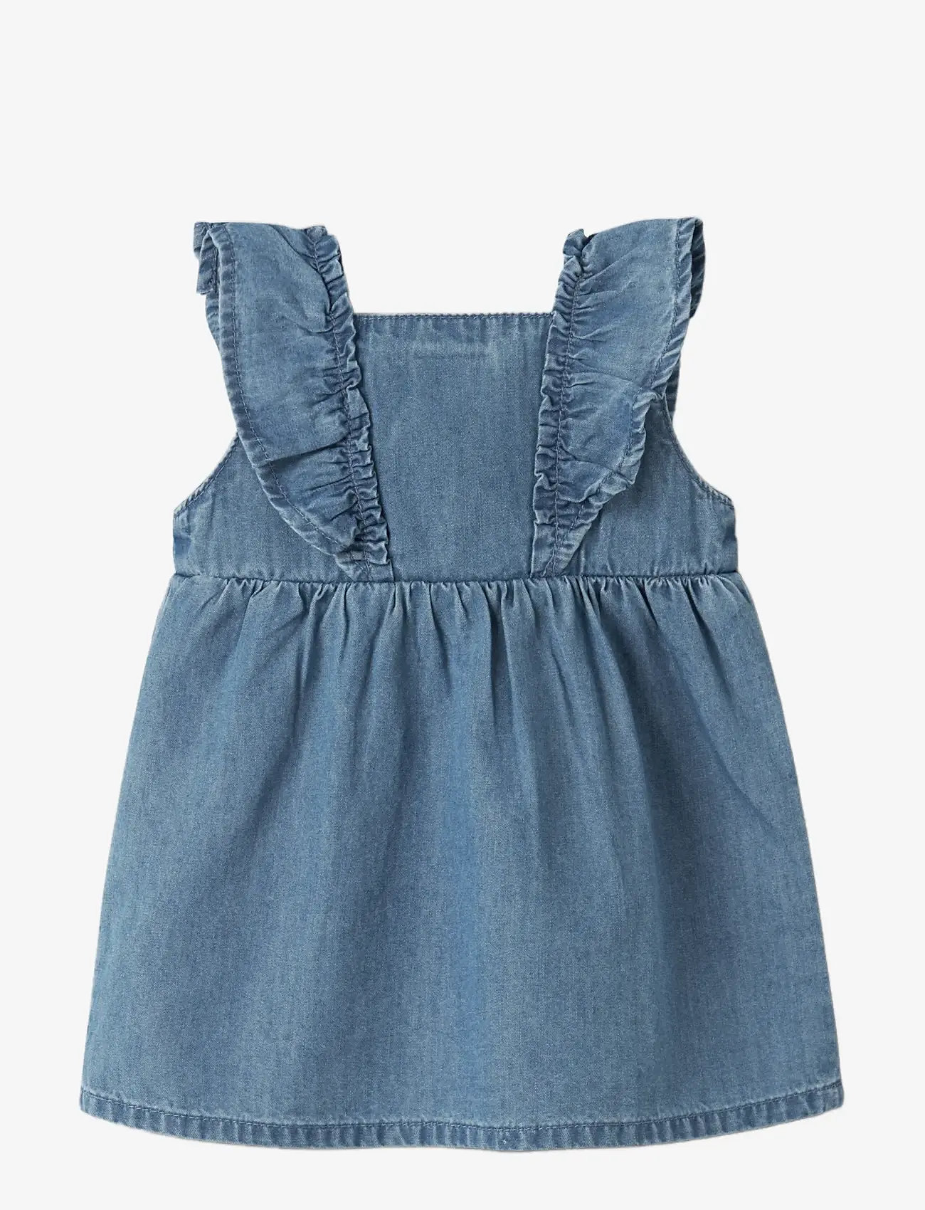 name it - NBFFIONA FRILL DNM DRESS 4034-YX D - Ærmeløse babykjoler - medium blue denim - 1