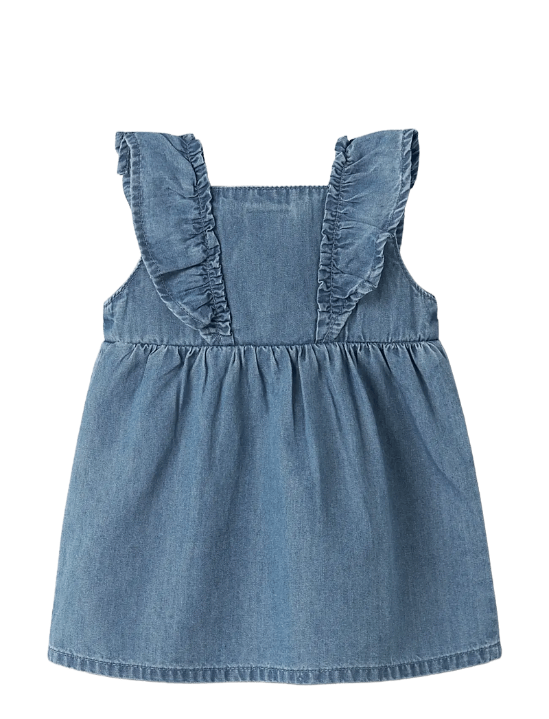 name it - NBFFIONA FRILL DNM DRESS 4034-YX D - Ærmeløse babykjoler - medium blue denim - 1