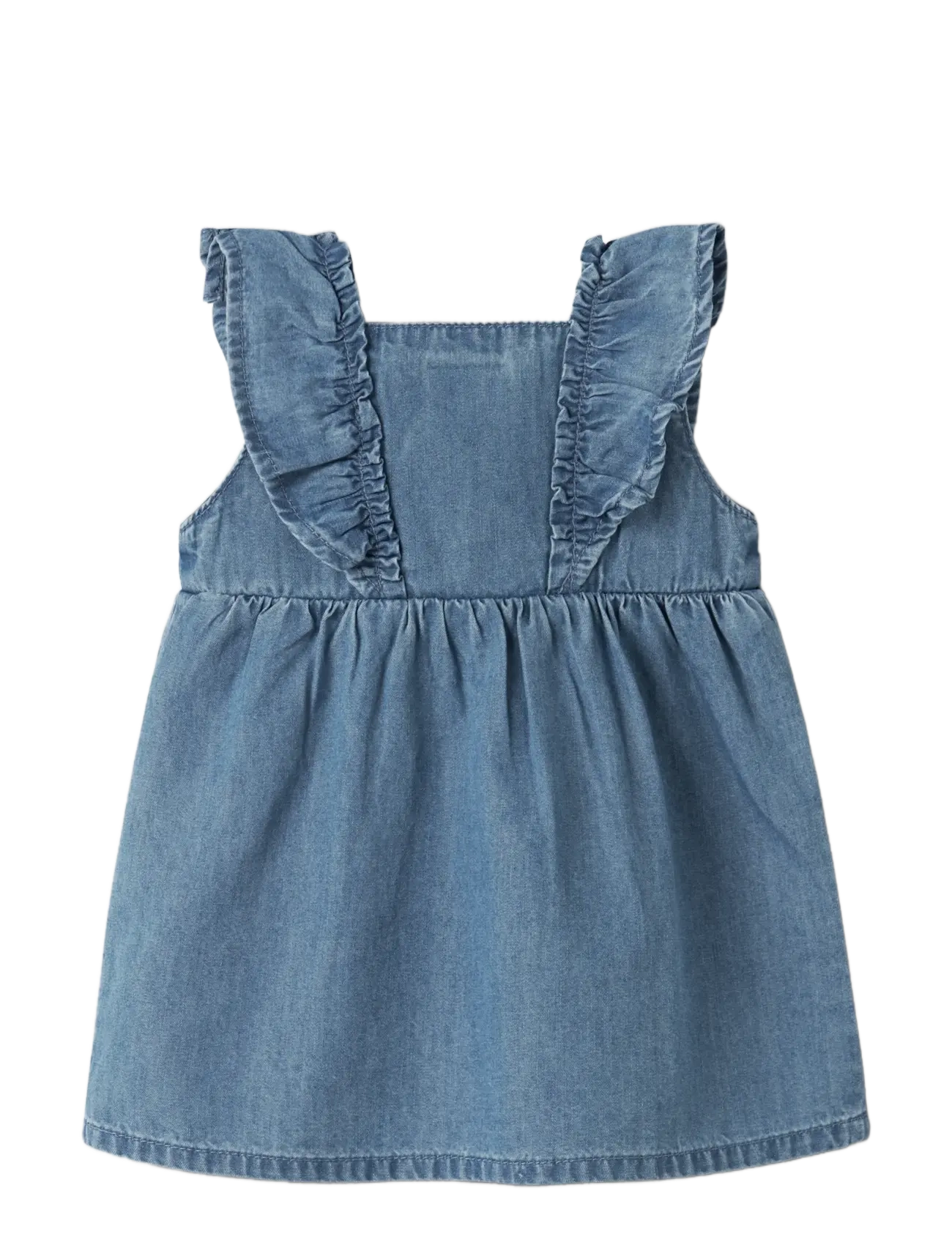 name it - NBFFIONA FRILL DNM DRESS 4034-YX D - Ærmeløse babykjoler - medium blue denim - 1