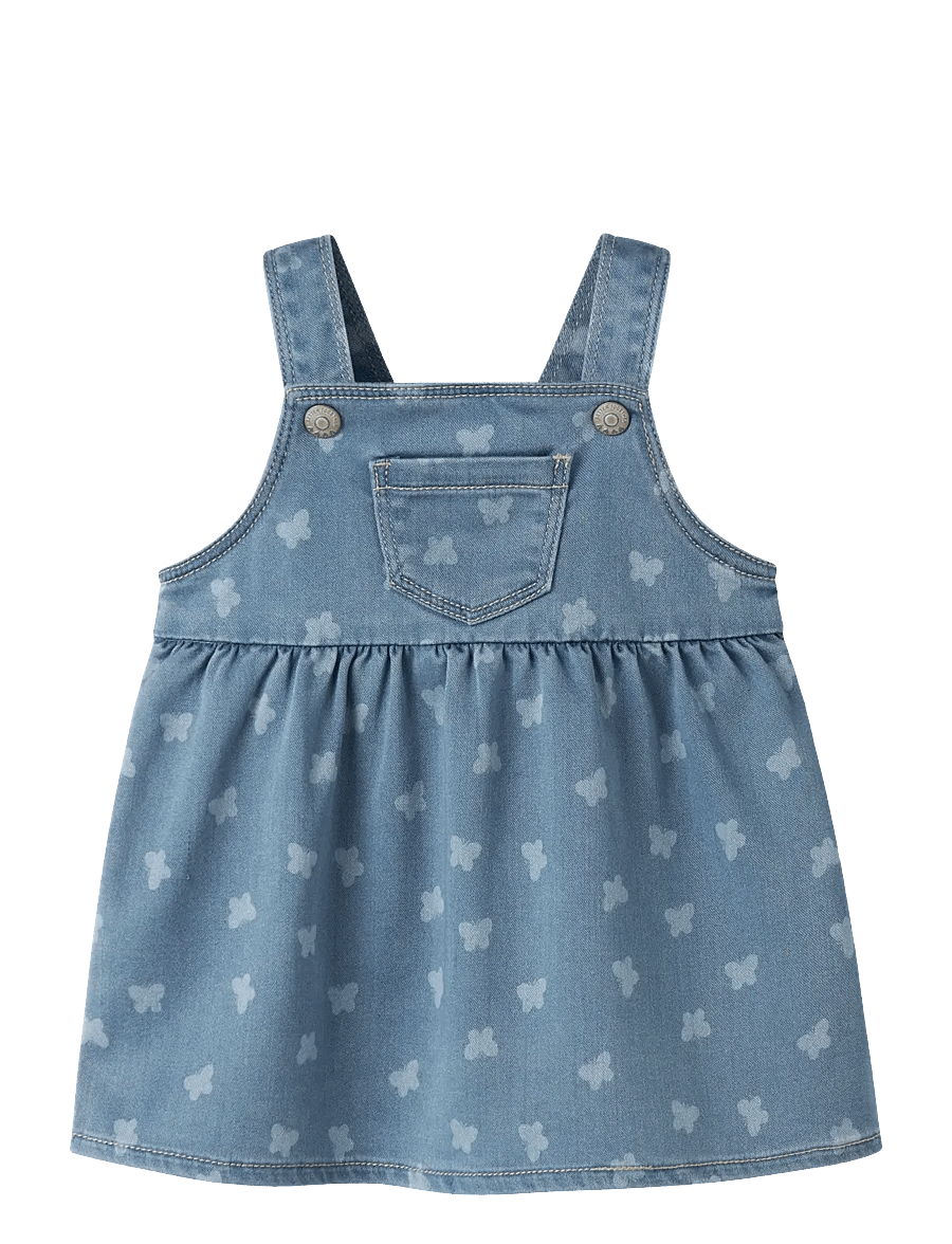 name it - NBFMILLE AOP DNM BIBSKIRT 2224-TO F - robes pour bébés sans manches - light blue denim - 0