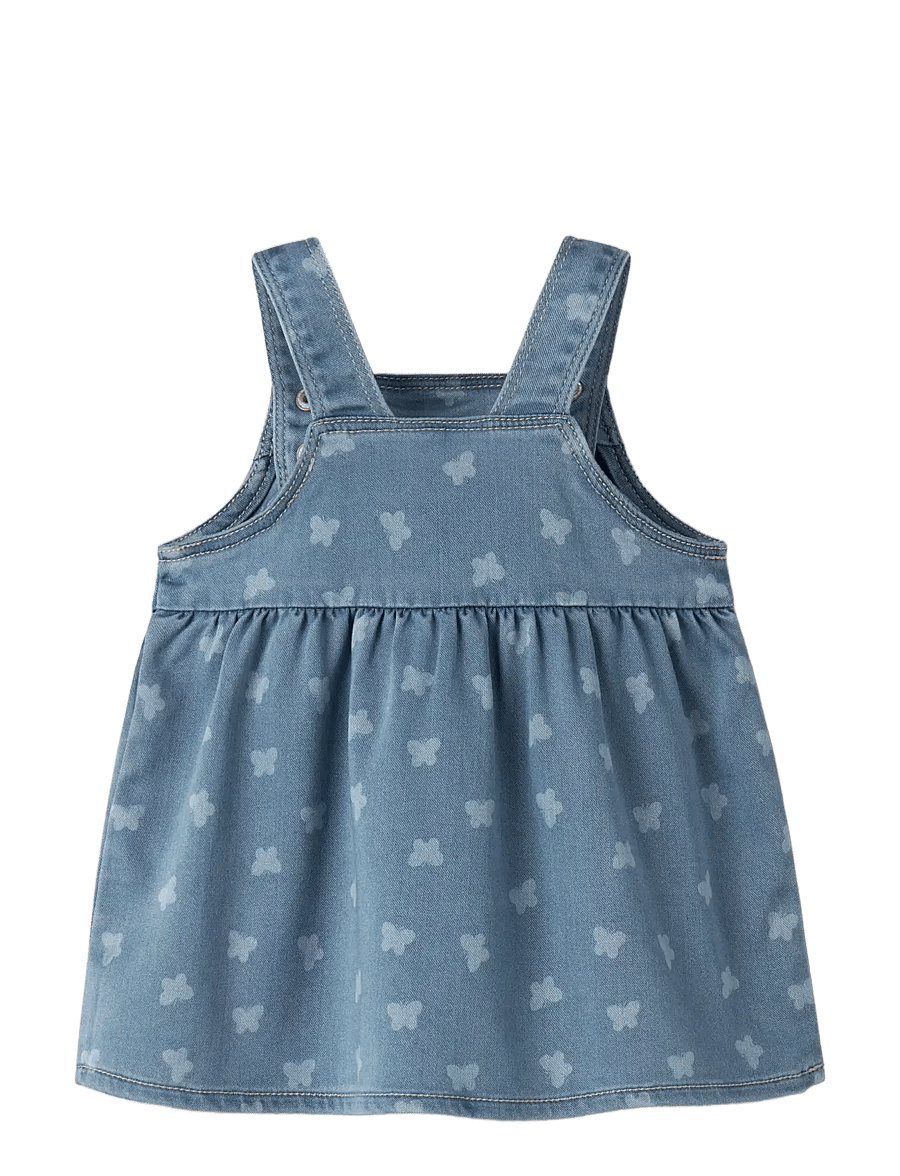 name it - NBFMILLE AOP DNM BIBSKIRT 2224-TO F - robes pour bébés sans manches - light blue denim - 1