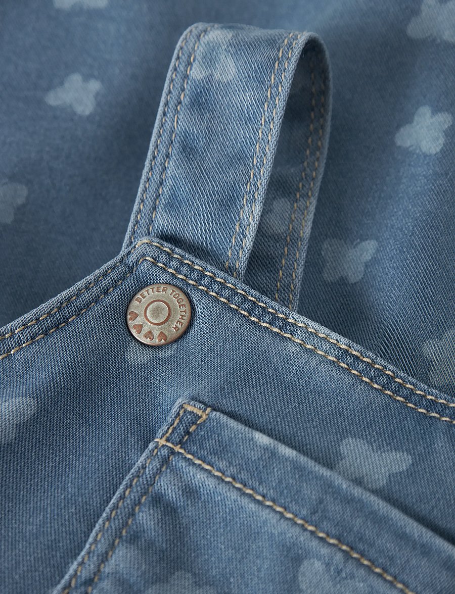 name it - NBFMILLE AOP DNM BIBSKIRT 2224-TO F - robes pour bébés sans manches - light blue denim - 3