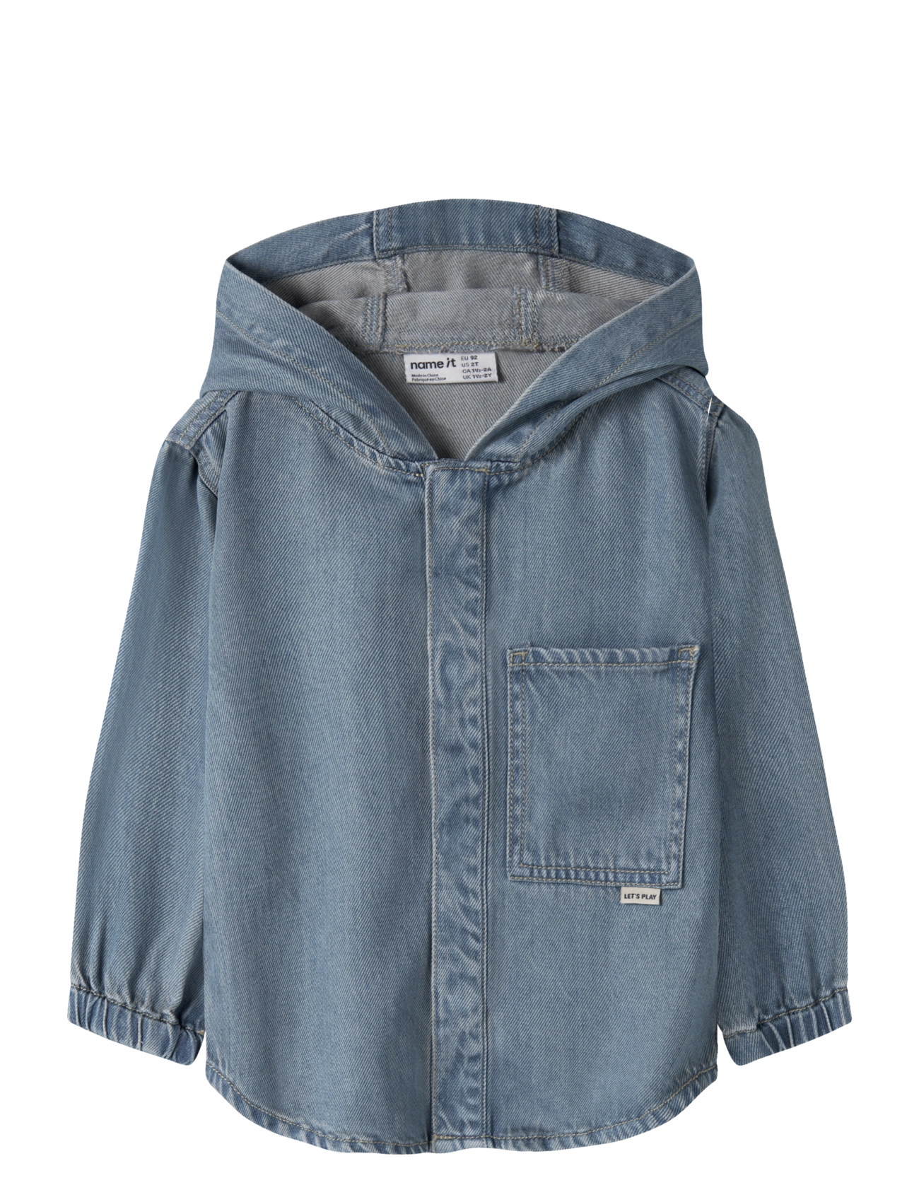 name it NMMBO OS DNM LS SHIRT W HOOD 6950-PH D - Shoppa efter storlek - VINTAGE MEDIUM BLUE DENIM / blue