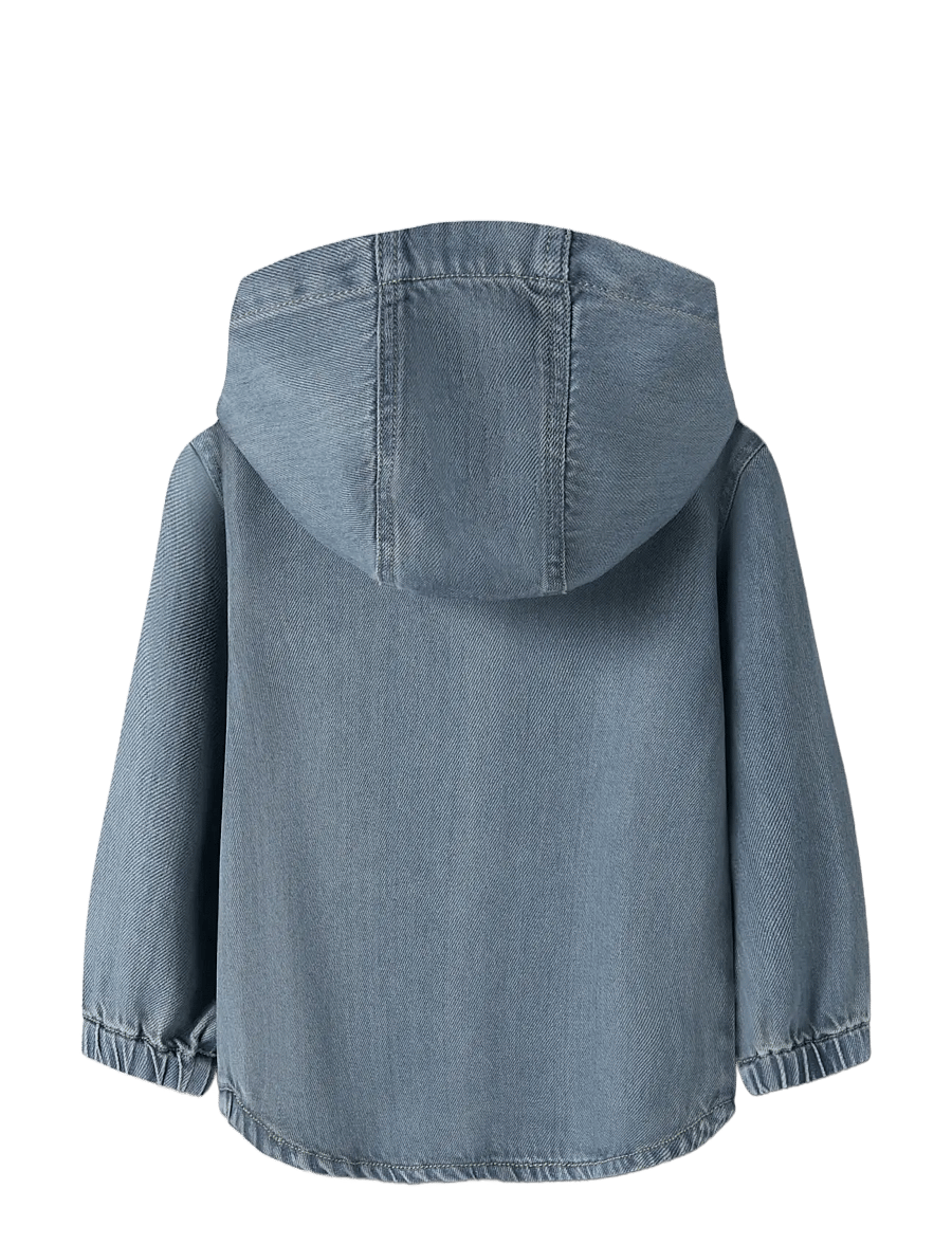 name it - NMMBO OS DNM LS SHIRT W HOOD 6950-PH D - långärmade skjortor - vintage medium blue denim - 2