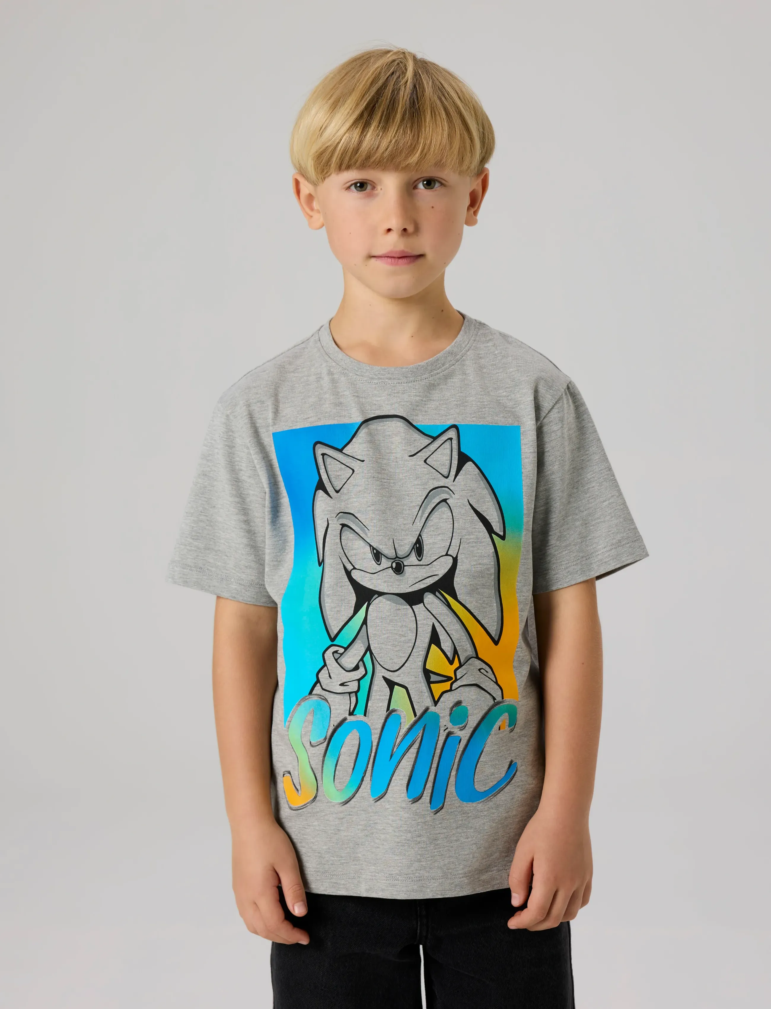 name it - NKMDARIUS SONIC NREG SS TOP BOX SKY - kortärmade t-shirts - grey melange - 2