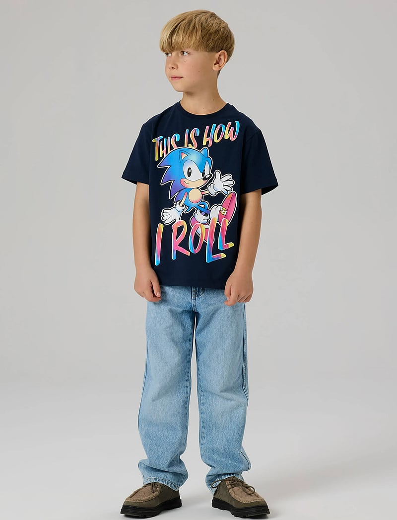 name it - NKMDARIUS SONIC NREG SS TOP BOX SKY - kortærmede t-shirts - navy blazer - 3