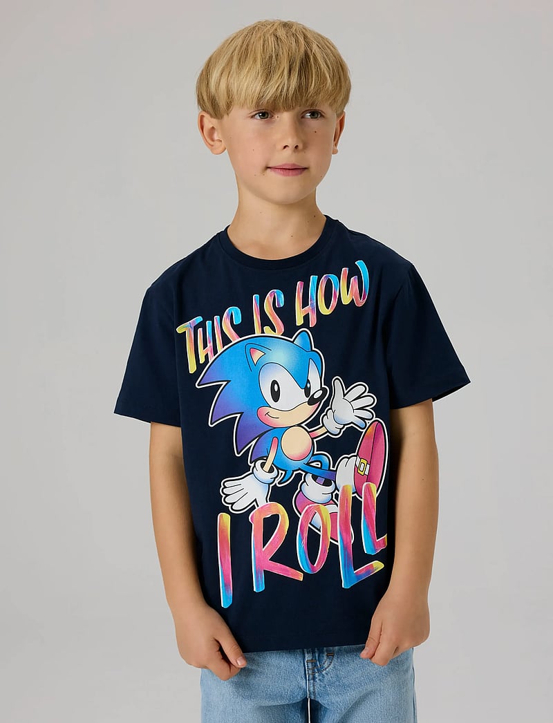 name it - NKMDARIUS SONIC NREG SS TOP BOX SKY - kortærmede t-shirts - navy blazer - 4