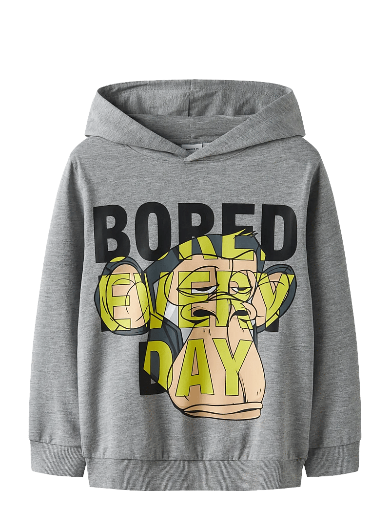 name it - NKMDEEP BOD NREG SWEAT WH BRU SKY - kapuzenpullover - grey melange - 1