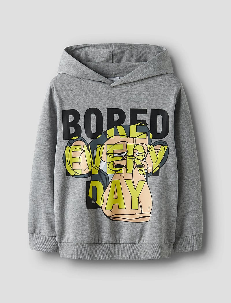 name it - NKMDEEP BOD NREG SWEAT WH BRU SKY - kapuzenpullover - grey melange - 0