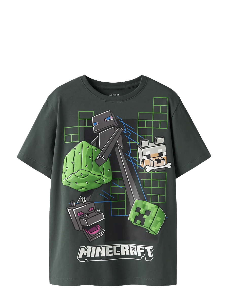 name it - NKMJUKE MINECRAFT SS NREG TOP BOX BFU - kortärmade t-shirts - urban chic - 1