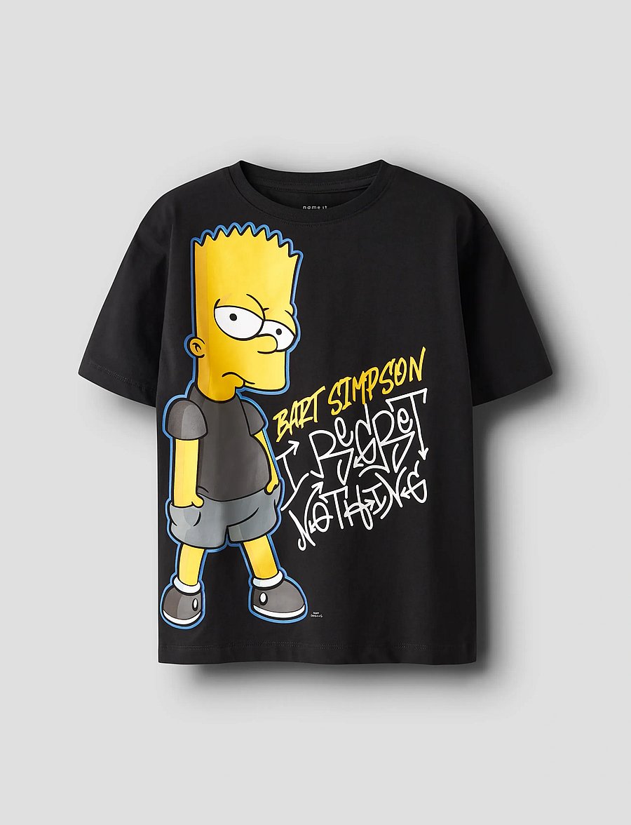 name it - NKMJUDA SIMPSONS NREG SS TOP BOX BFU - kurzärmelige - black - 0