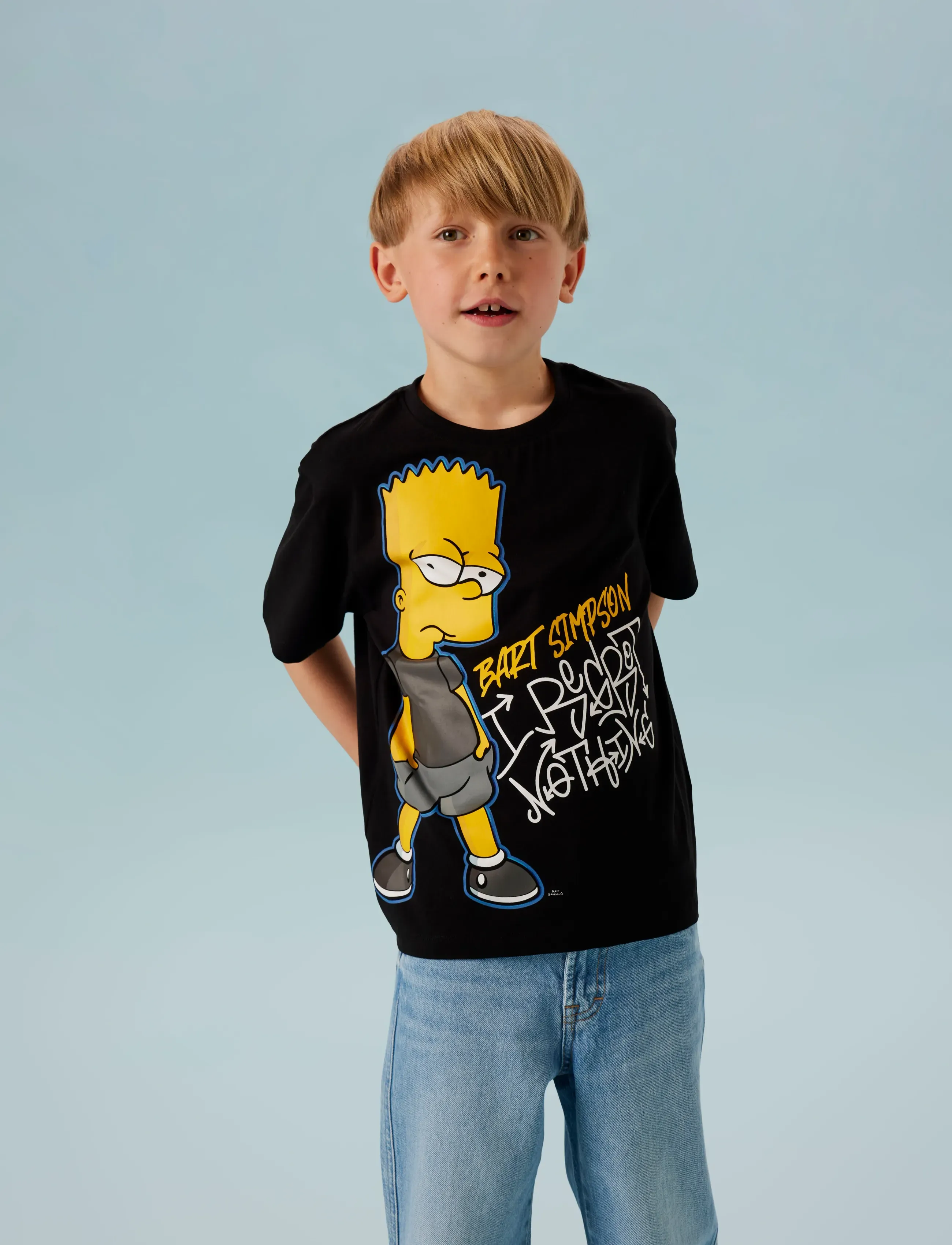 name it - NKMJUDA SIMPSONS NREG SS TOP BOX BFU - kortärmade t-shirts - black - 4
