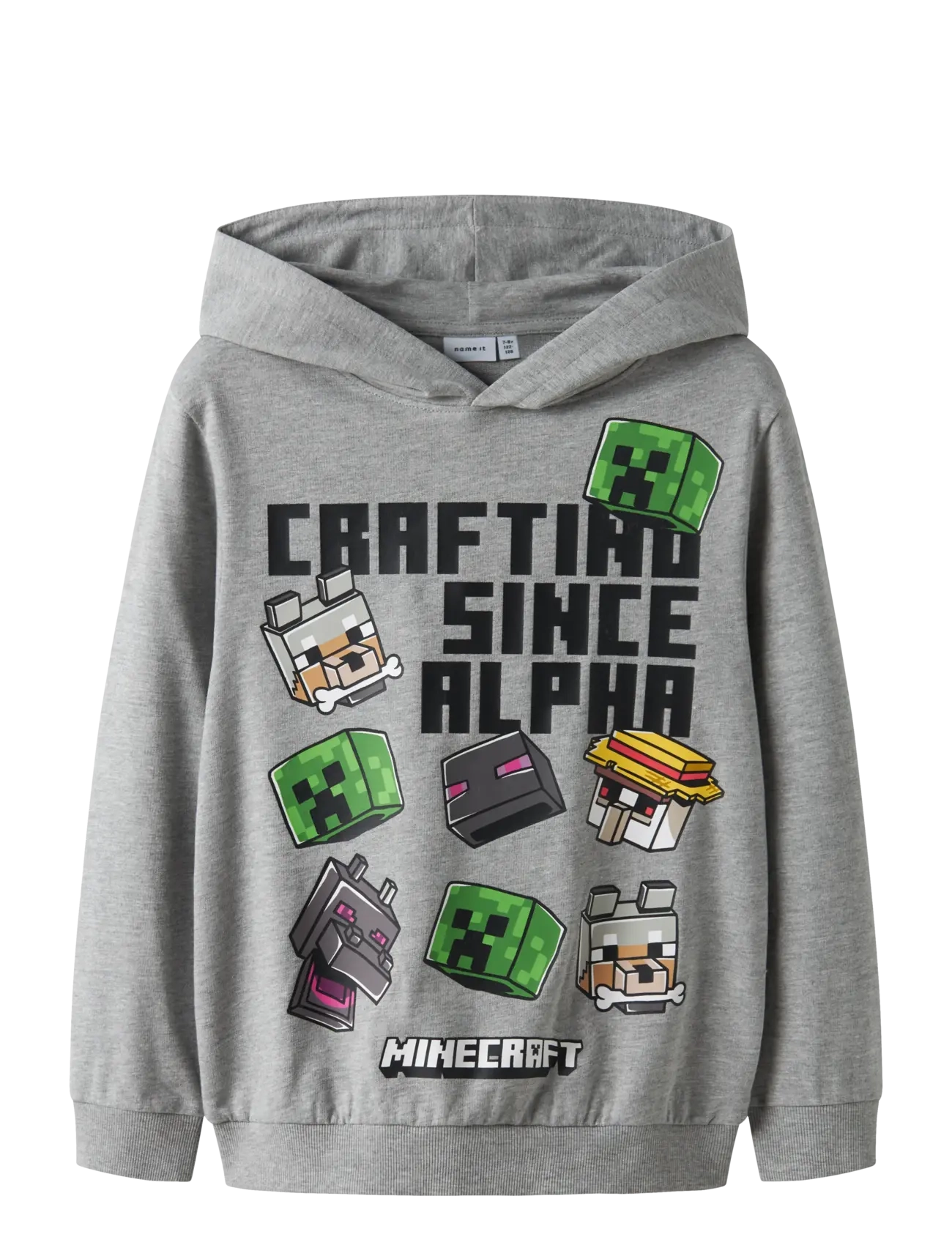 name it NKMJET MINECRAFT NREG SWEAT WH UNB BFU - Overdele - GREY MELANGE / grey
