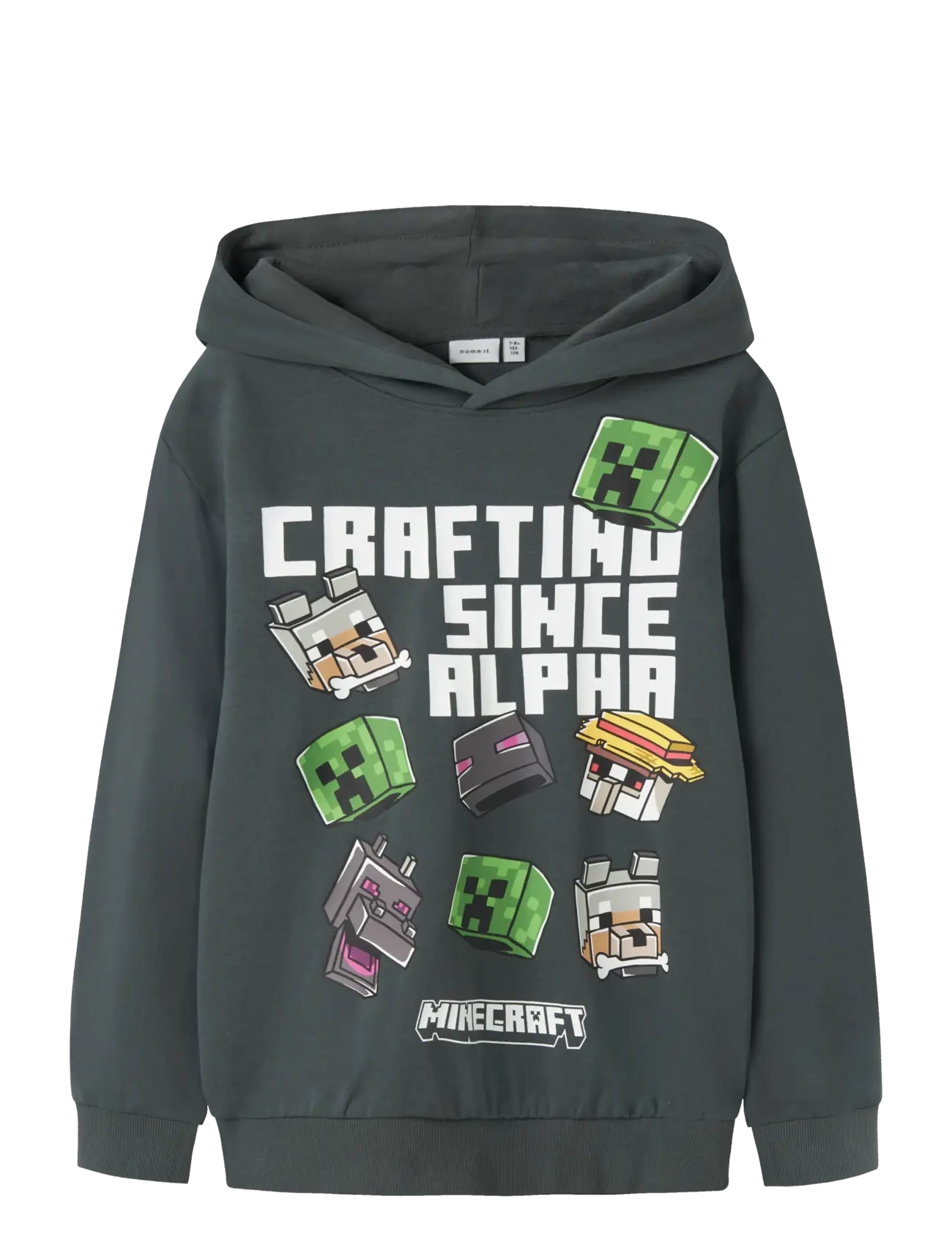 name it NKMJET MINECRAFT NREG SWEAT WH UNB BFU - Overdele - URBAN CHIC / grey