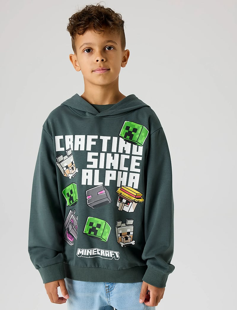 name it - NKMJET MINECRAFT NREG SWEAT WH UNB BFU - hættetrøjer - urban chic - 4