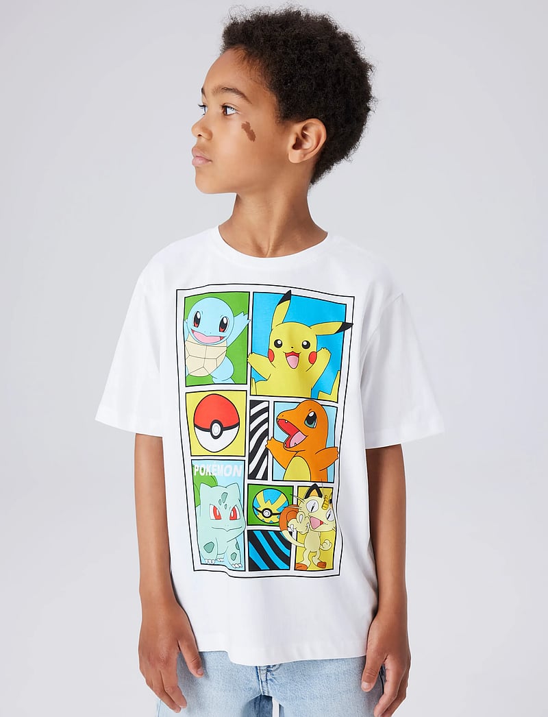 name it - NKMDAMS POKEMON SS NREG TOP BOX NOOS SKY - kortærmede t-shirts - bright white - 4