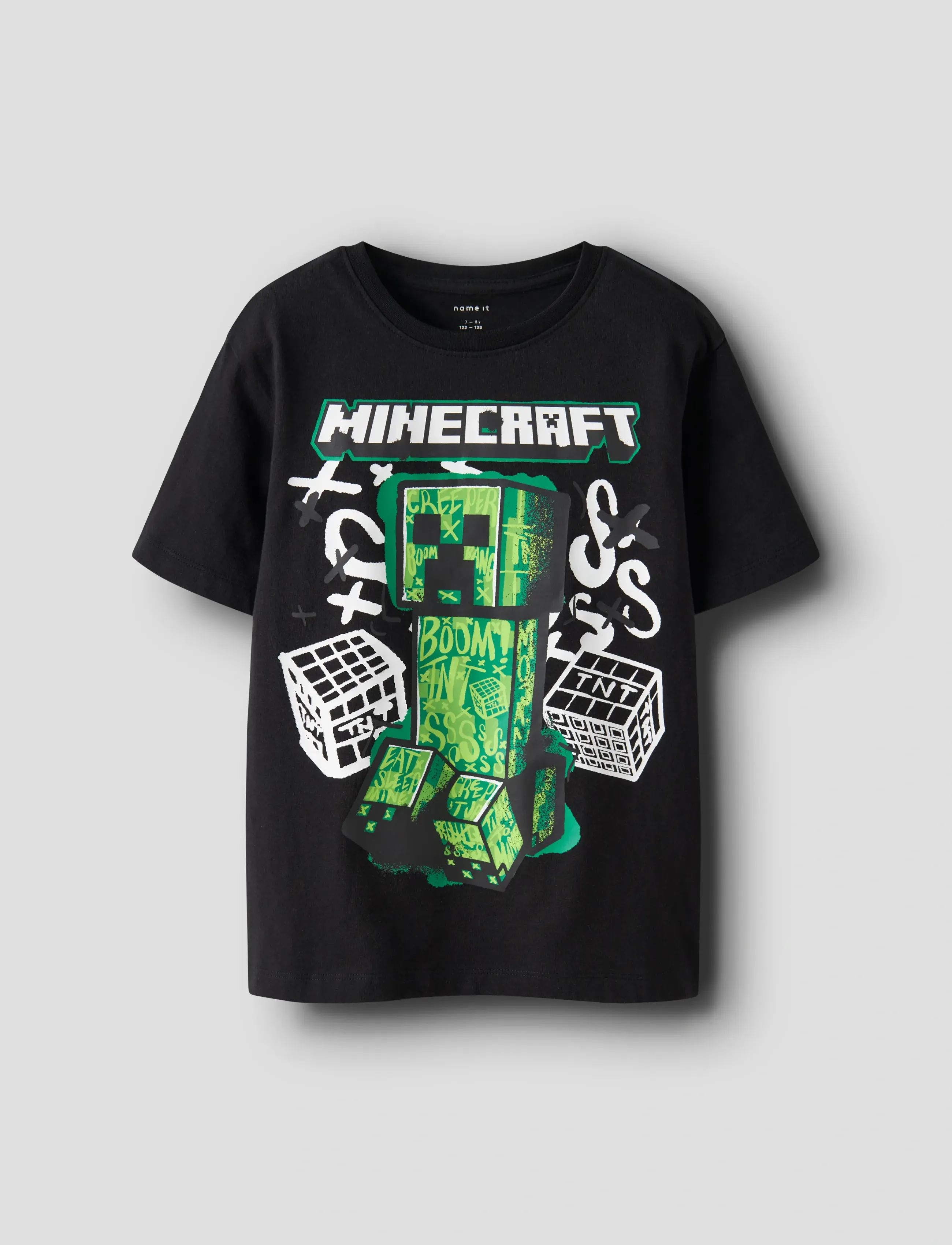name it Nkmdi Minecraft Ss Nreg Top Box Noos Bfu, 116, Black, T-Shirts > Kortærmede, Børn