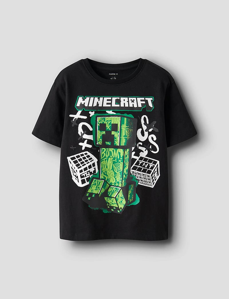 name it - NKMDI MINECRAFT SS NREG TOP BOX NOOS BFU - kortærmede t-shirts - black - 0