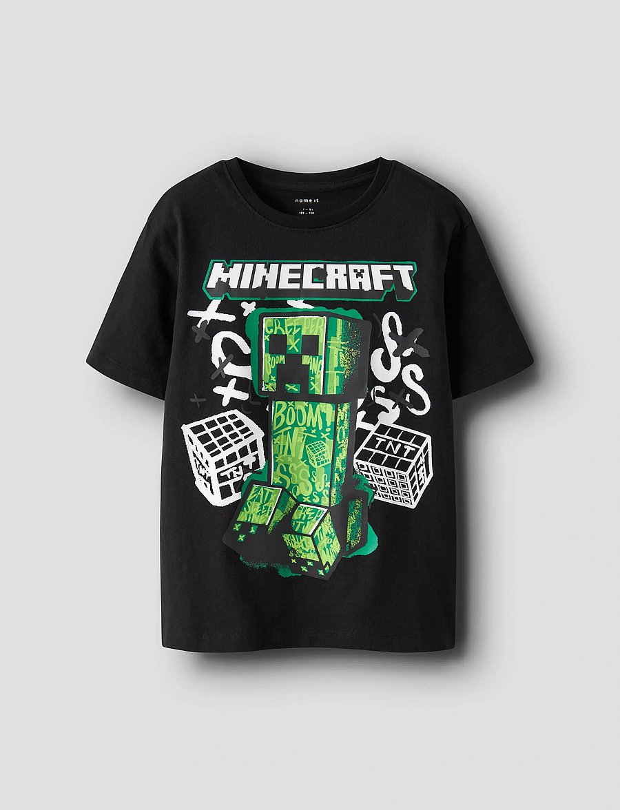 name it - NKMDI MINECRAFT SS NREG TOP BOX NOOS BFU - kortærmede t-shirts - black - 0