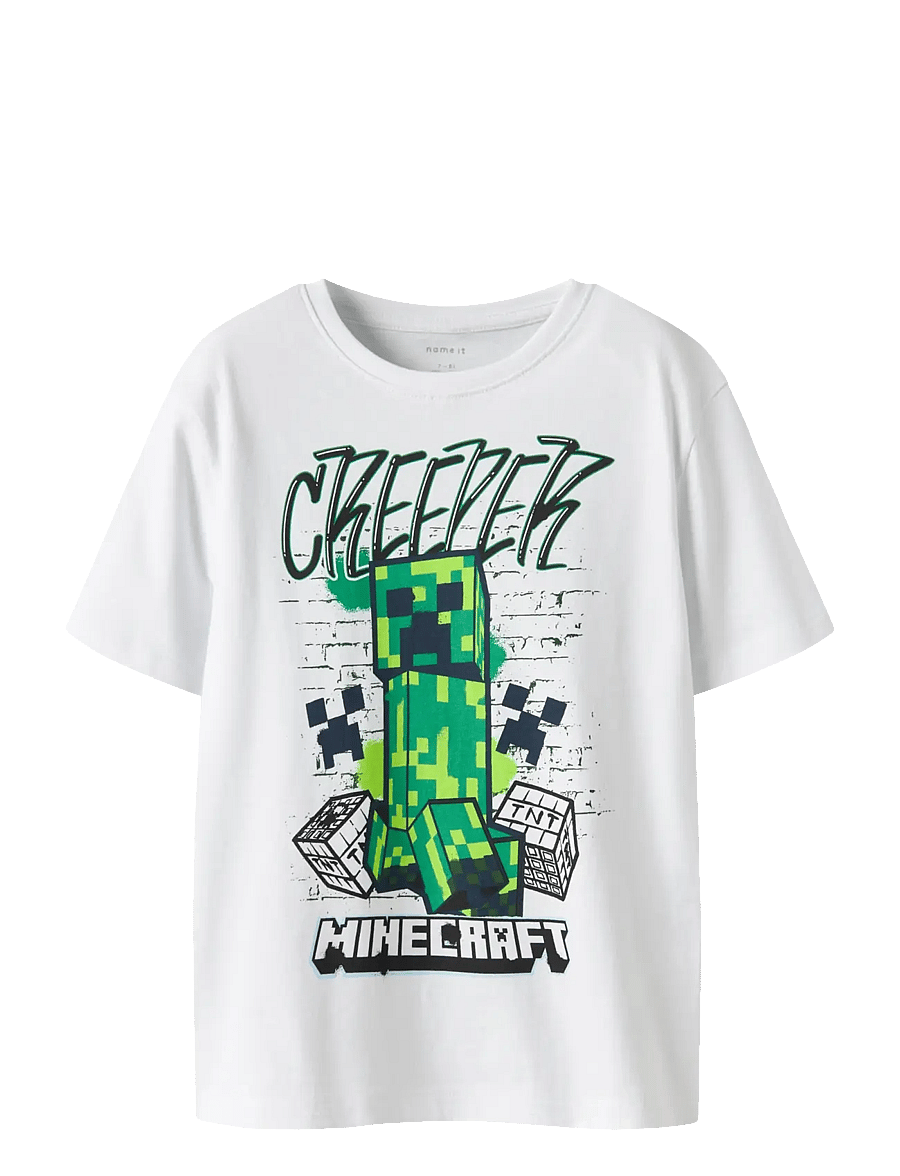 name it - NKMDI MINECRAFT SS NREG TOP BOX NOOS BFU - kortærmede t-shirts - bright white - 1