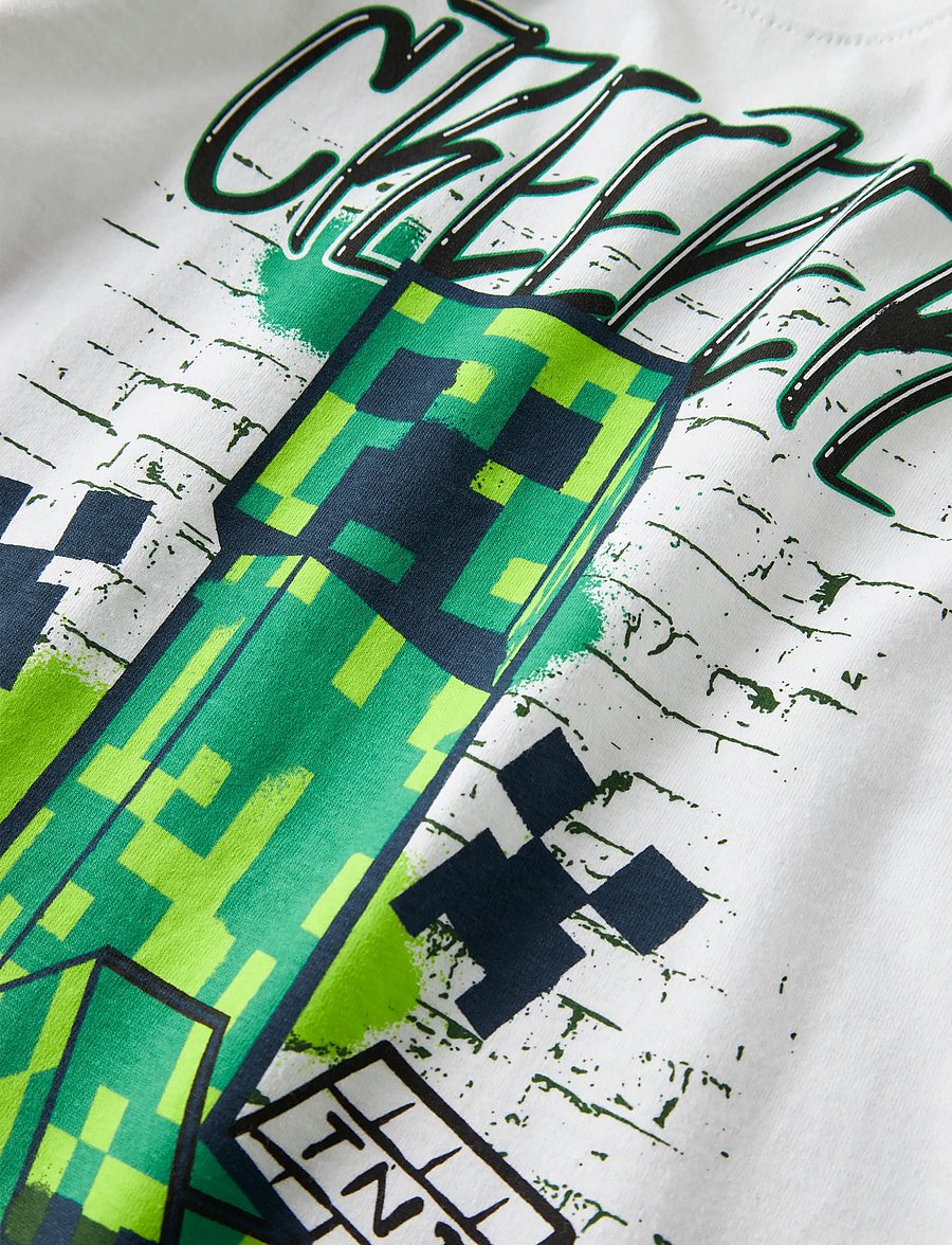 name it - NKMDI MINECRAFT SS NREG TOP BOX NOOS BFU - kortærmede t-shirts - bright white - 3