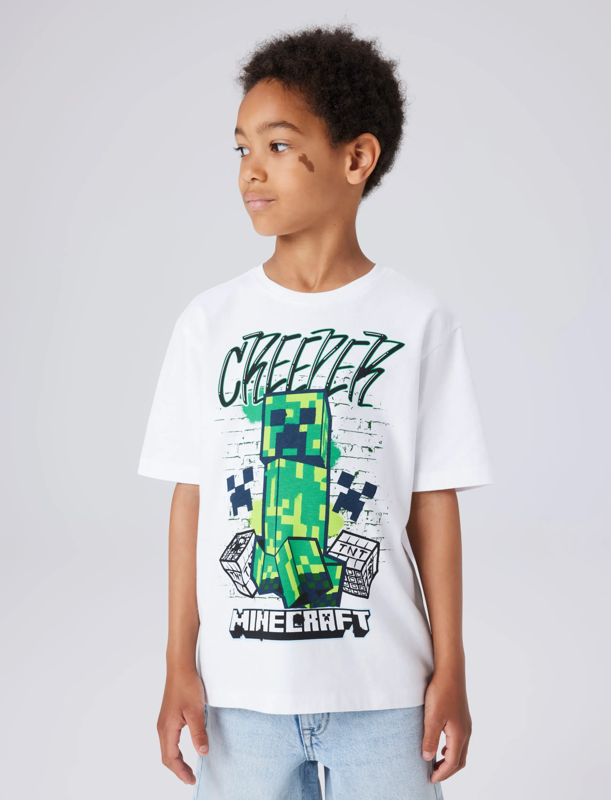 name it - NKMDI MINECRAFT SS NREG TOP BOX NOOS BFU - kortærmede t-shirts - bright white - 5