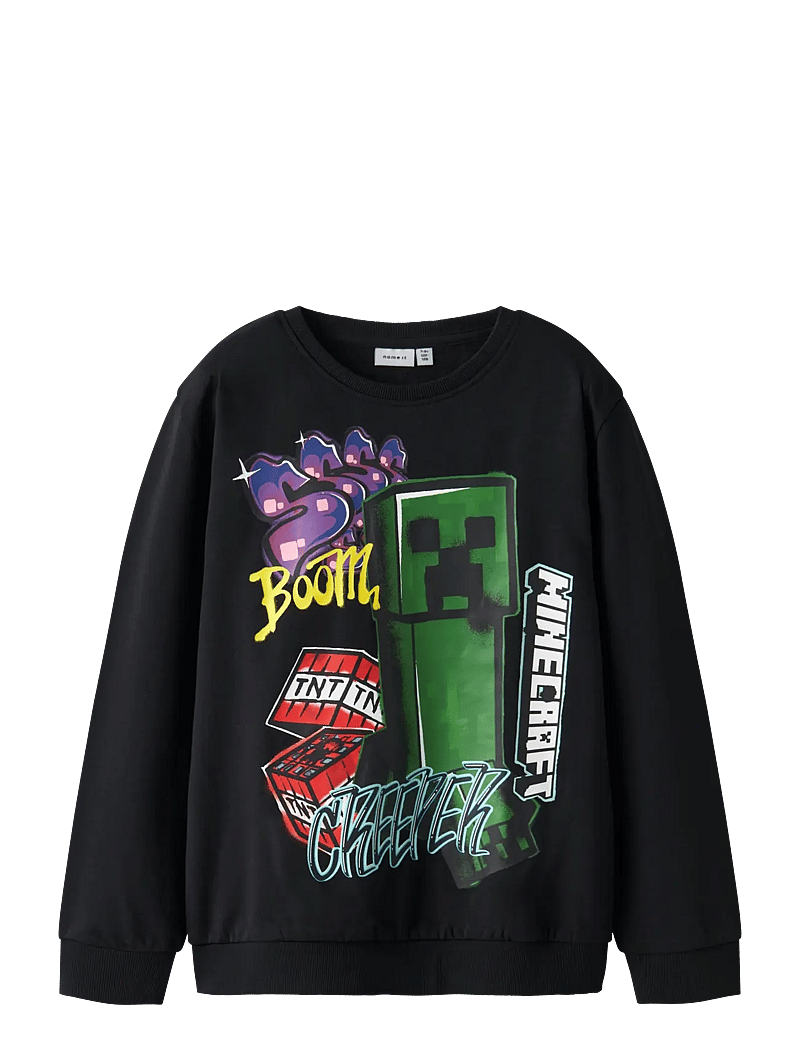 name it - NKMDAI MINECRAFT NREG SWEAT BRU NOOS BFU - sweat-shirt - black - 1
