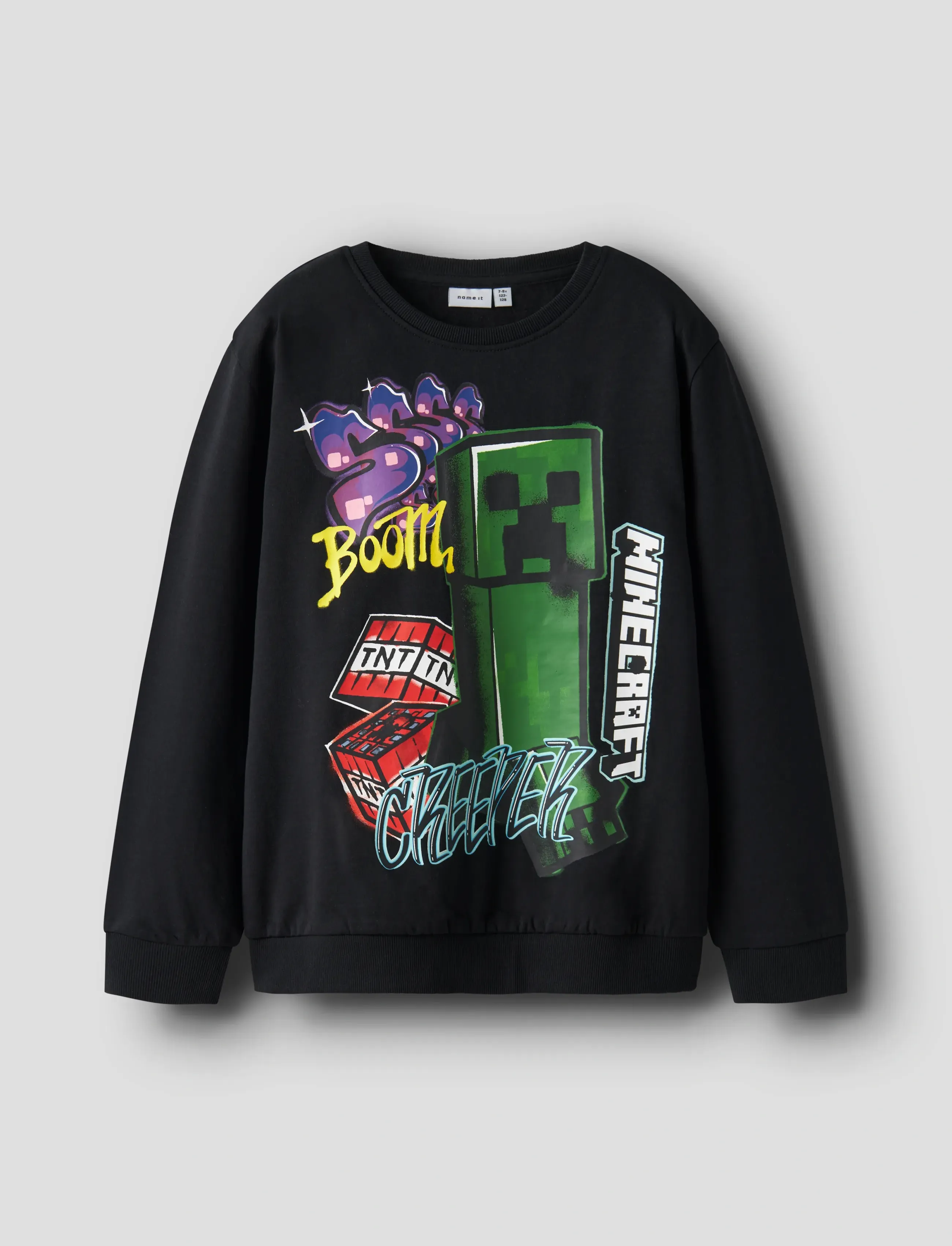 name it Nkmdai Minecraft Nreg Sweat Bru Noos Bfu, 116, Black, Sweatshirts & Hættetrøjer > Sweatshirts, Børn