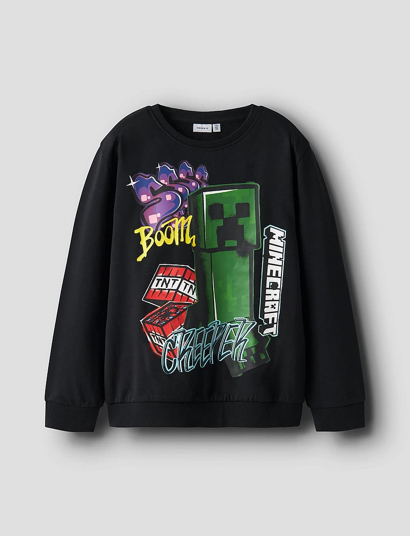 name it - NKMDAI MINECRAFT NREG SWEAT BRU NOOS BFU - sweat-shirt - black - 0