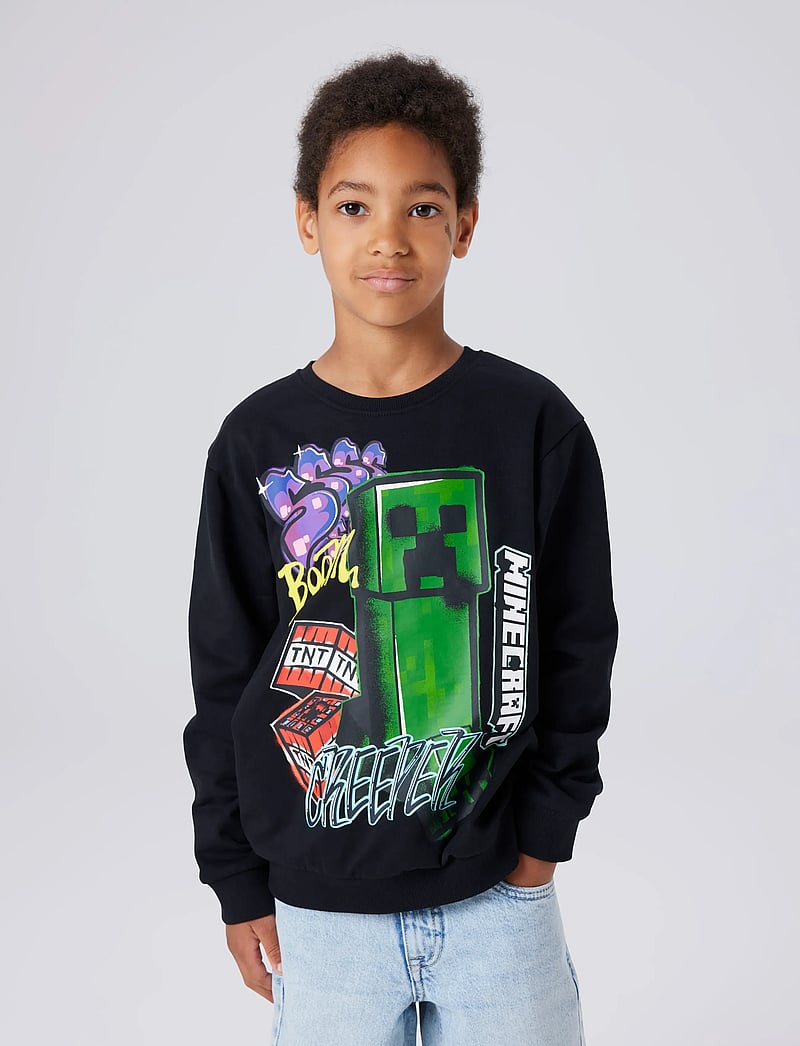 name it - NKMDAI MINECRAFT NREG SWEAT BRU NOOS BFU - sweat-shirt - black - 4