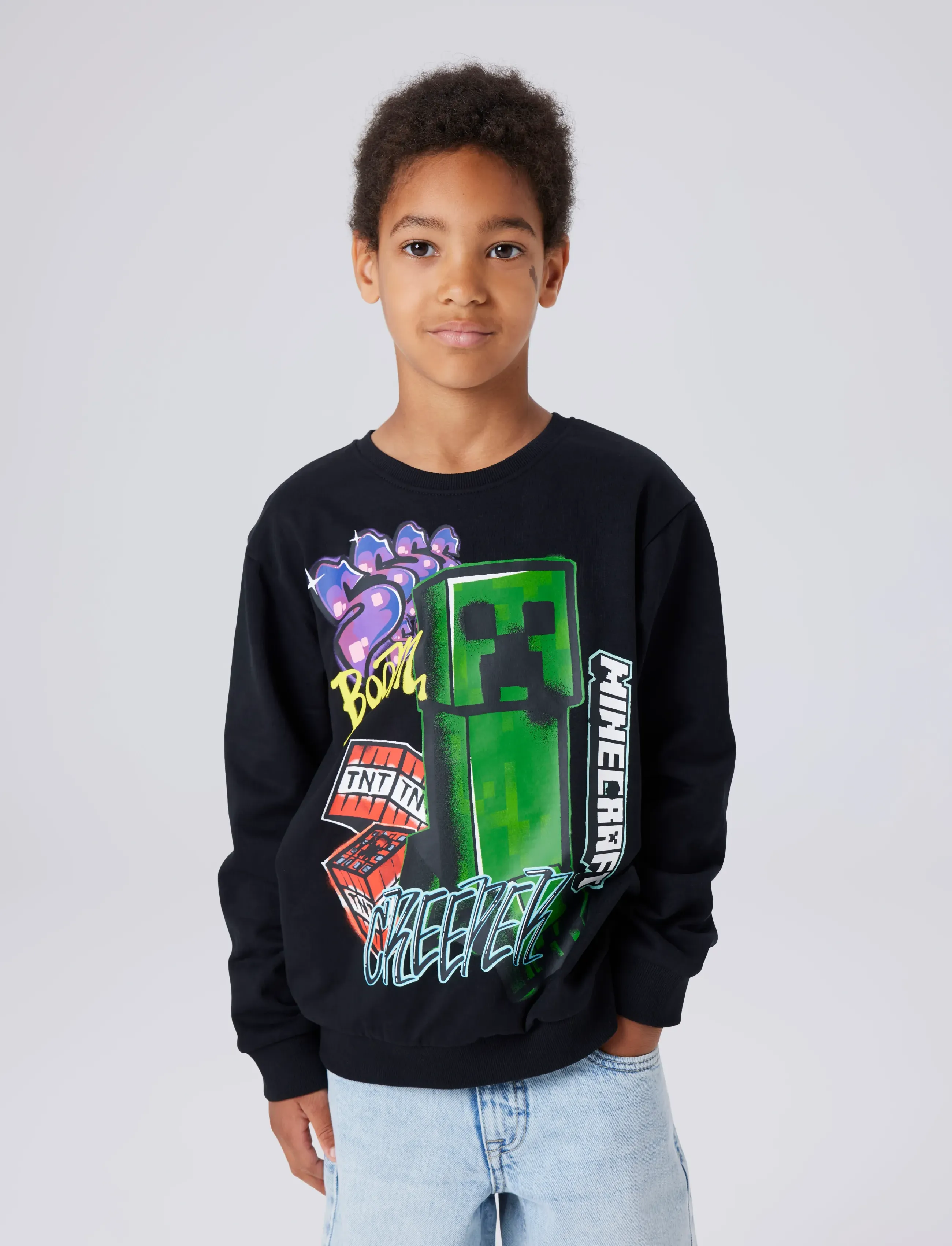 name it - NKMDAI MINECRAFT NREG SWEAT BRU NOOS BFU - sweatshirts - black - 4