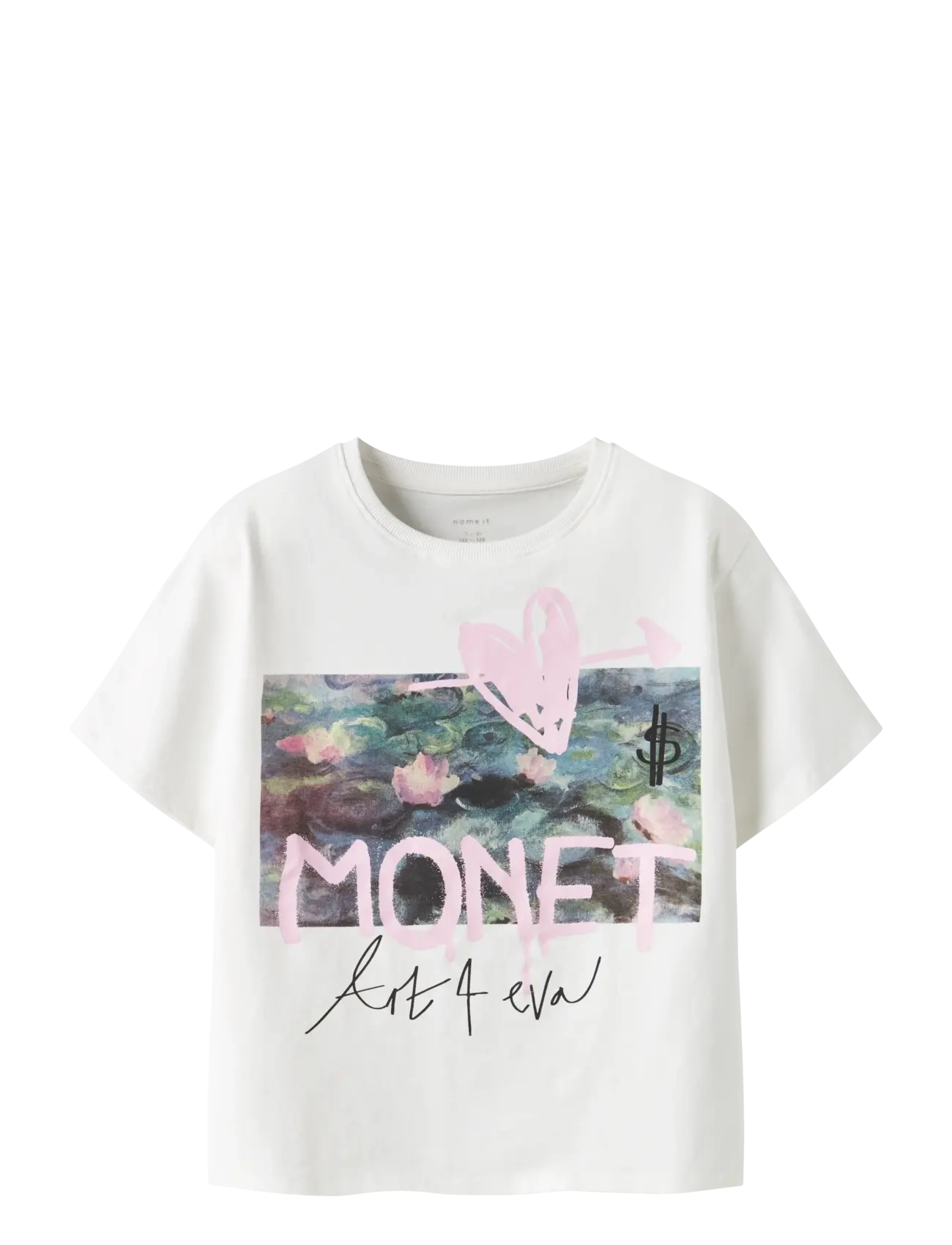 NAME IT Nkfdydissi Monet Ss Nreg Oberteil Noos Art Weiß - 122-128 - Kinder